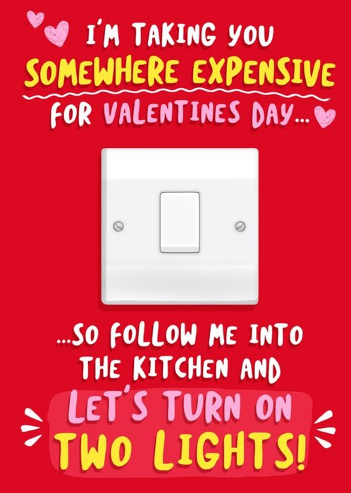 Let's Turn On Two Lights! Valentine's Day Card