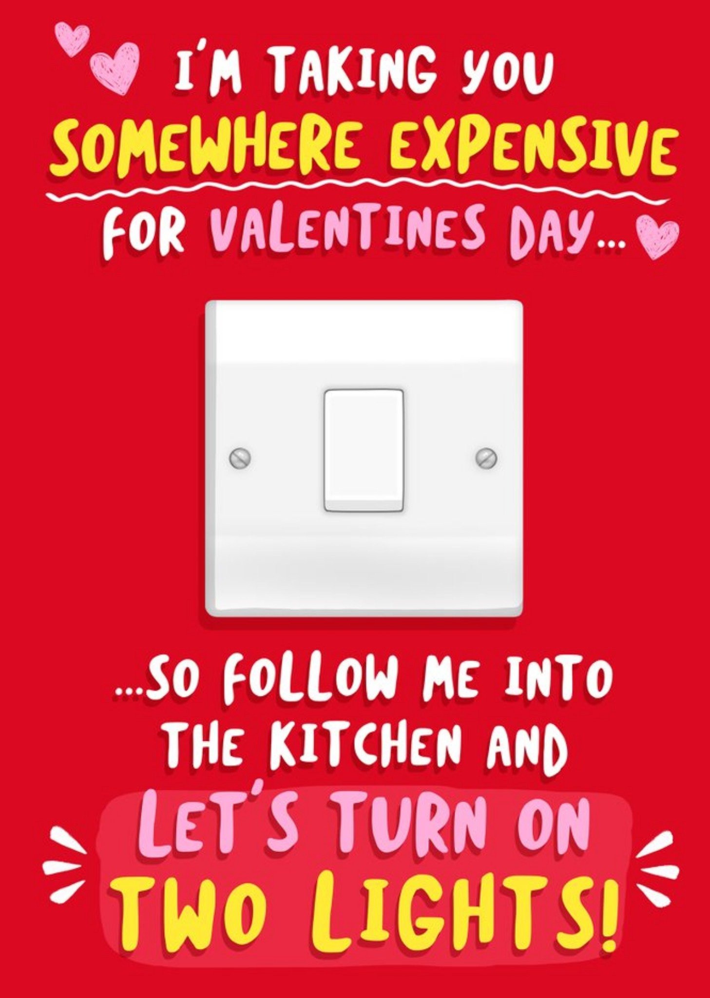 Moonpig Let's Turn On Two Lights Valentine's Day Card, Large