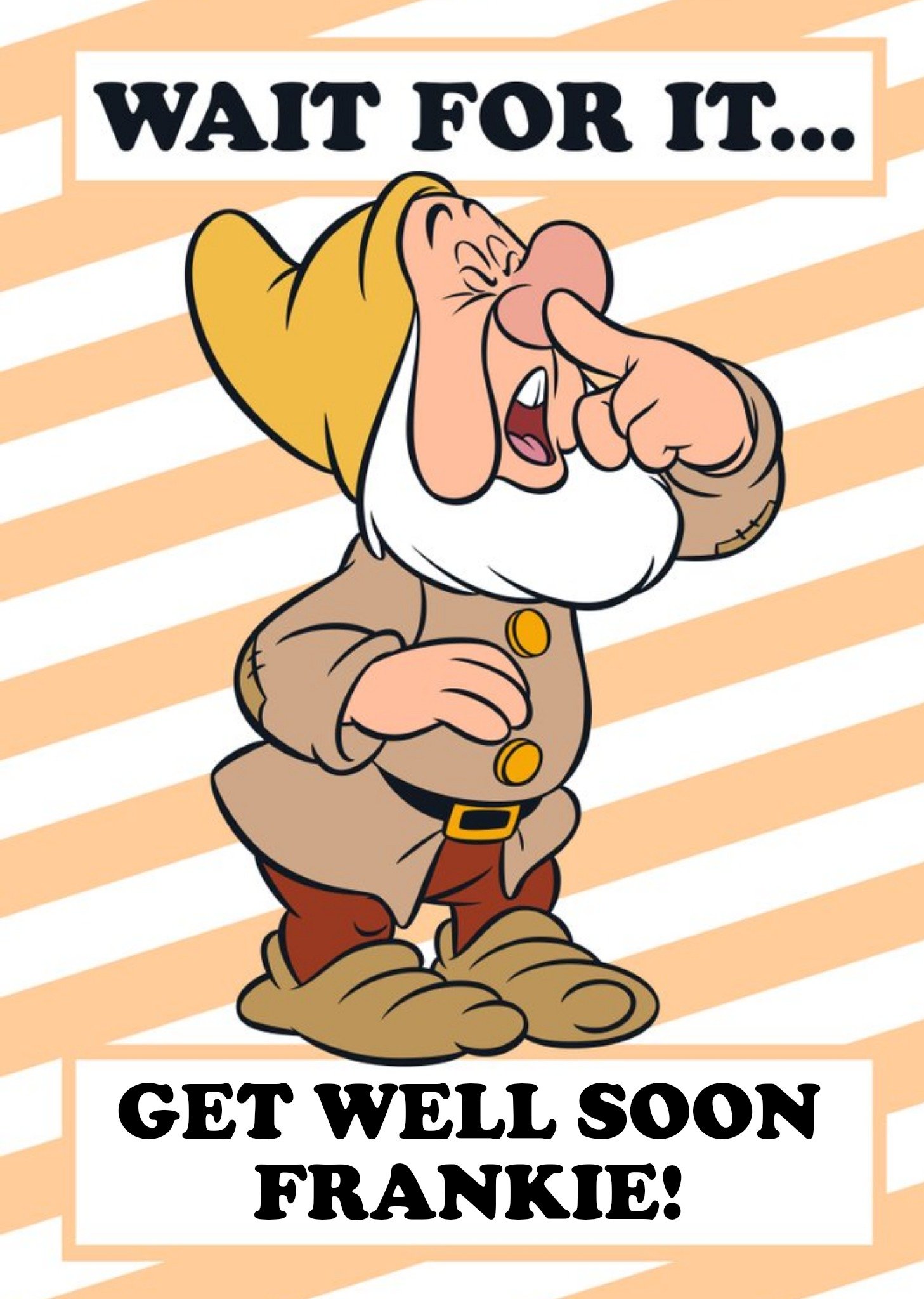 Disney Seven Dwarfs Sneezy Funny Get Well Card Ecard