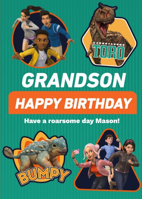 Jurassic Camp Cretaceous Grandson Birthday Card