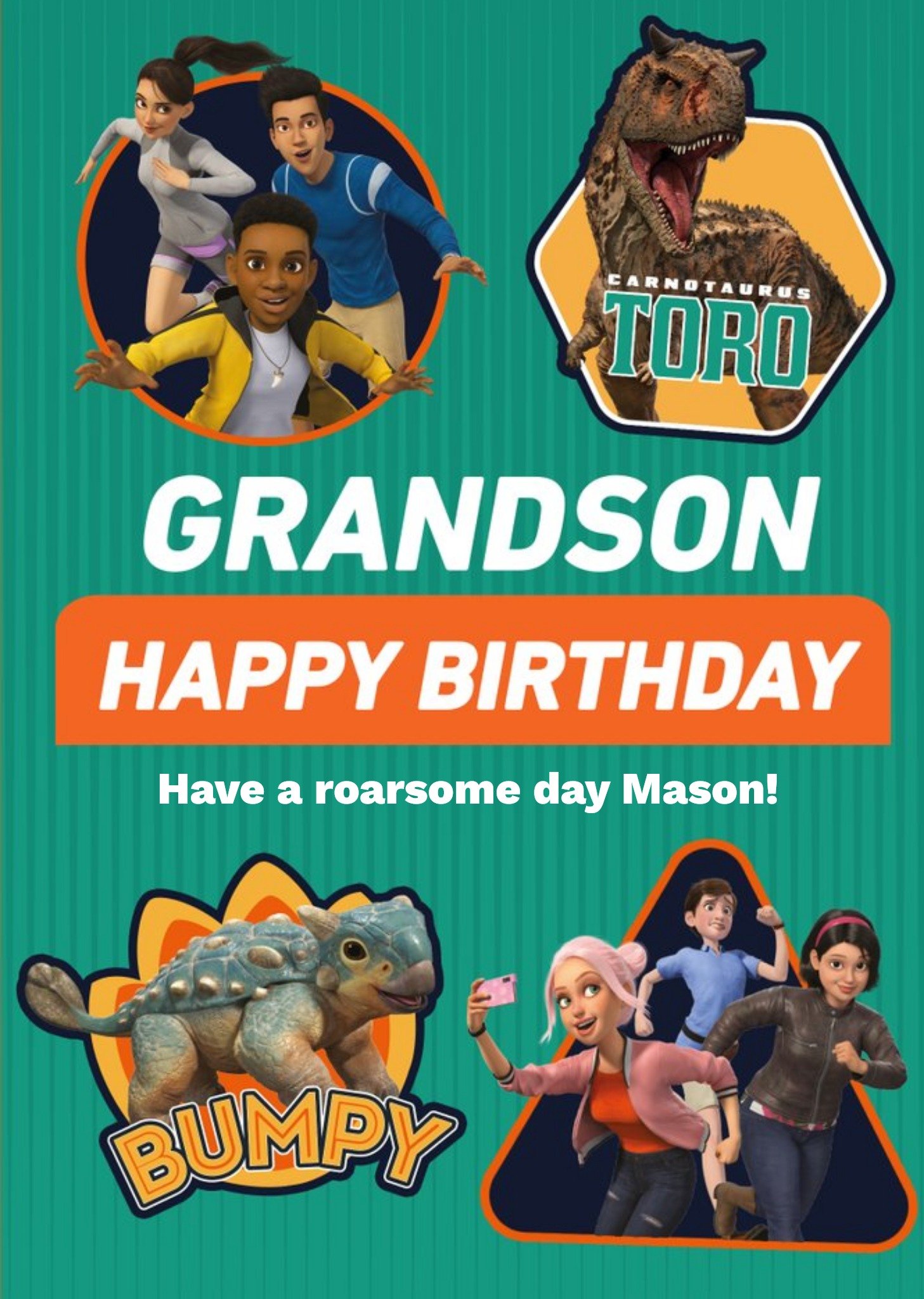 Jurassic World Jurassic Camp Cretaceous Grandson Birthday Card, Large