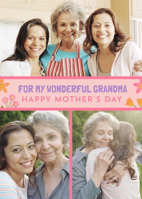 For My Wonderful Grandma Photo Upload Mothers Day Card