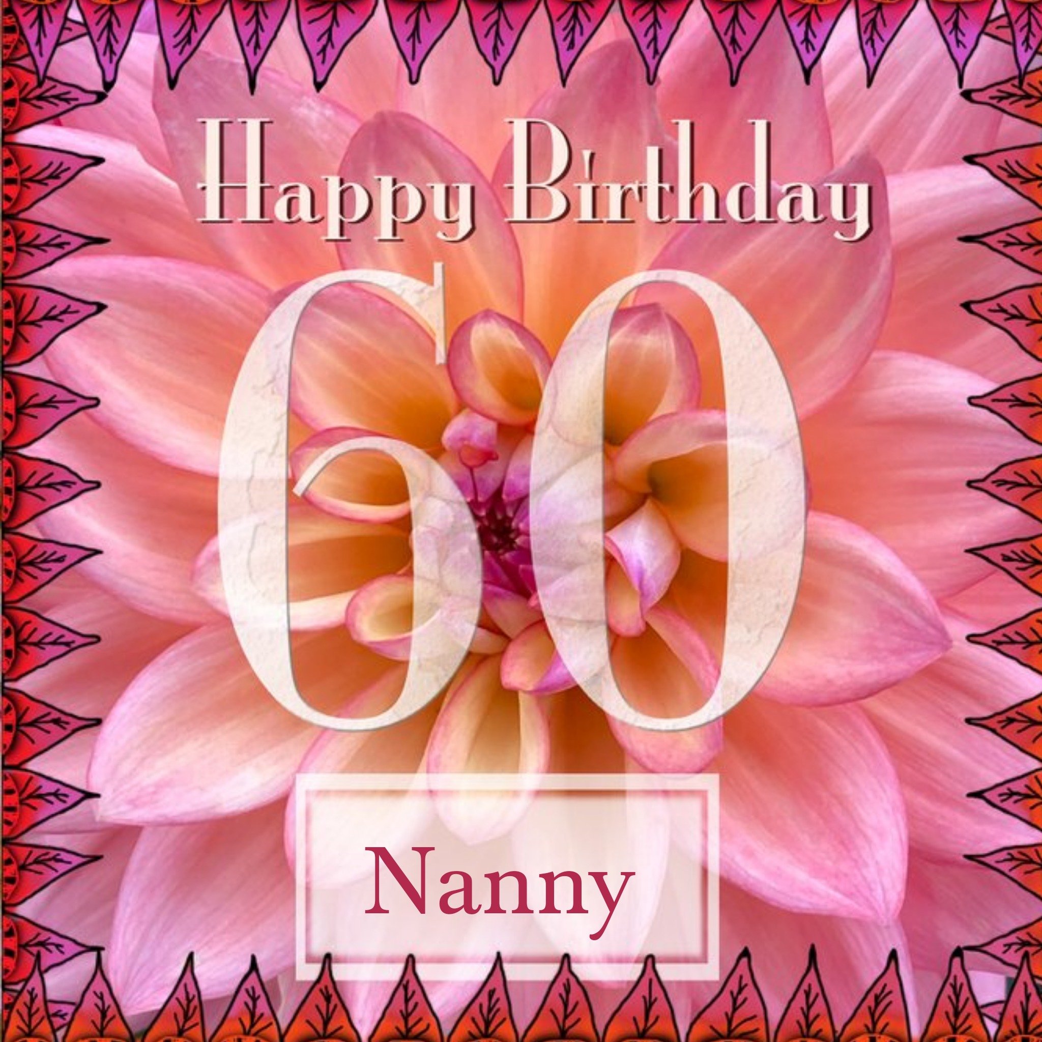 Alex Sharp Photography Pretty Floral Nanny Birthday Card, Square