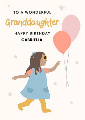 Illustrated To a Wonderful Granddaughter Birthday Card