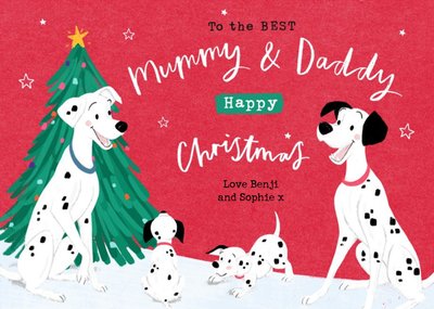 Disney 101 Dalmatians Best Mummy & Daddy Christmas Card