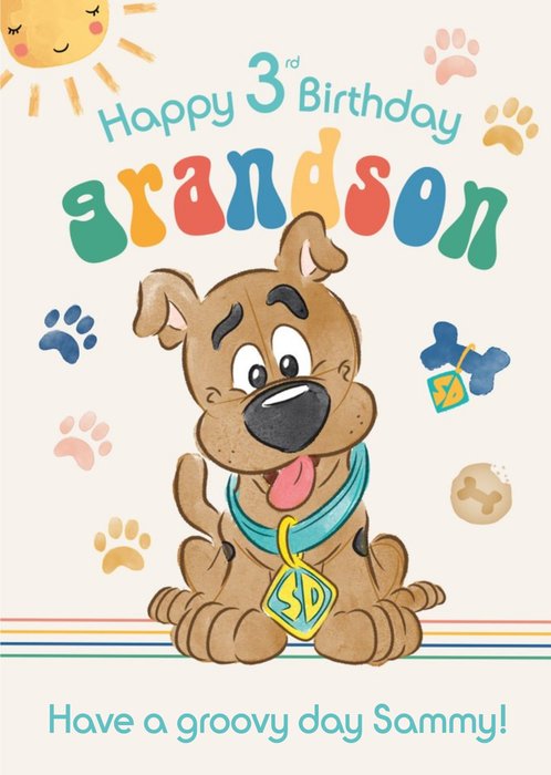 Scooby Doo Happy 3rd Birthday Grandson Card