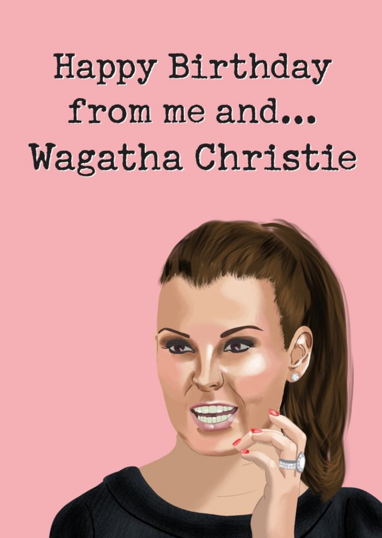 Moonpig Wagatha Christie Funny Illustrated Card, Large