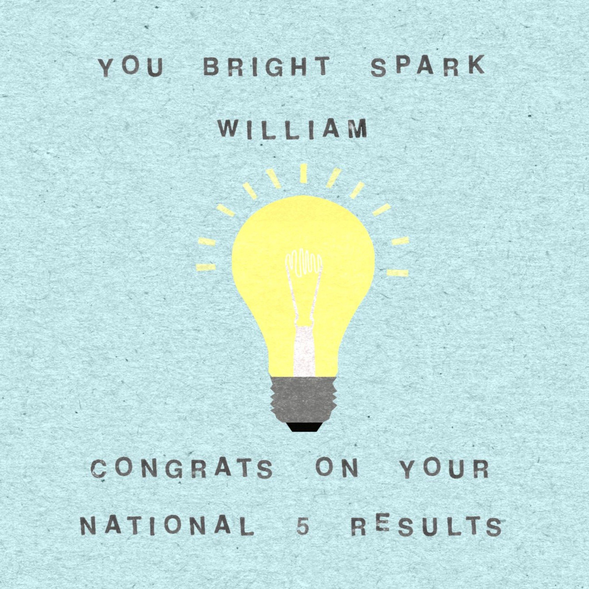 Bright Spark Personalised National 5 Exam Results Congratulations Card, Square