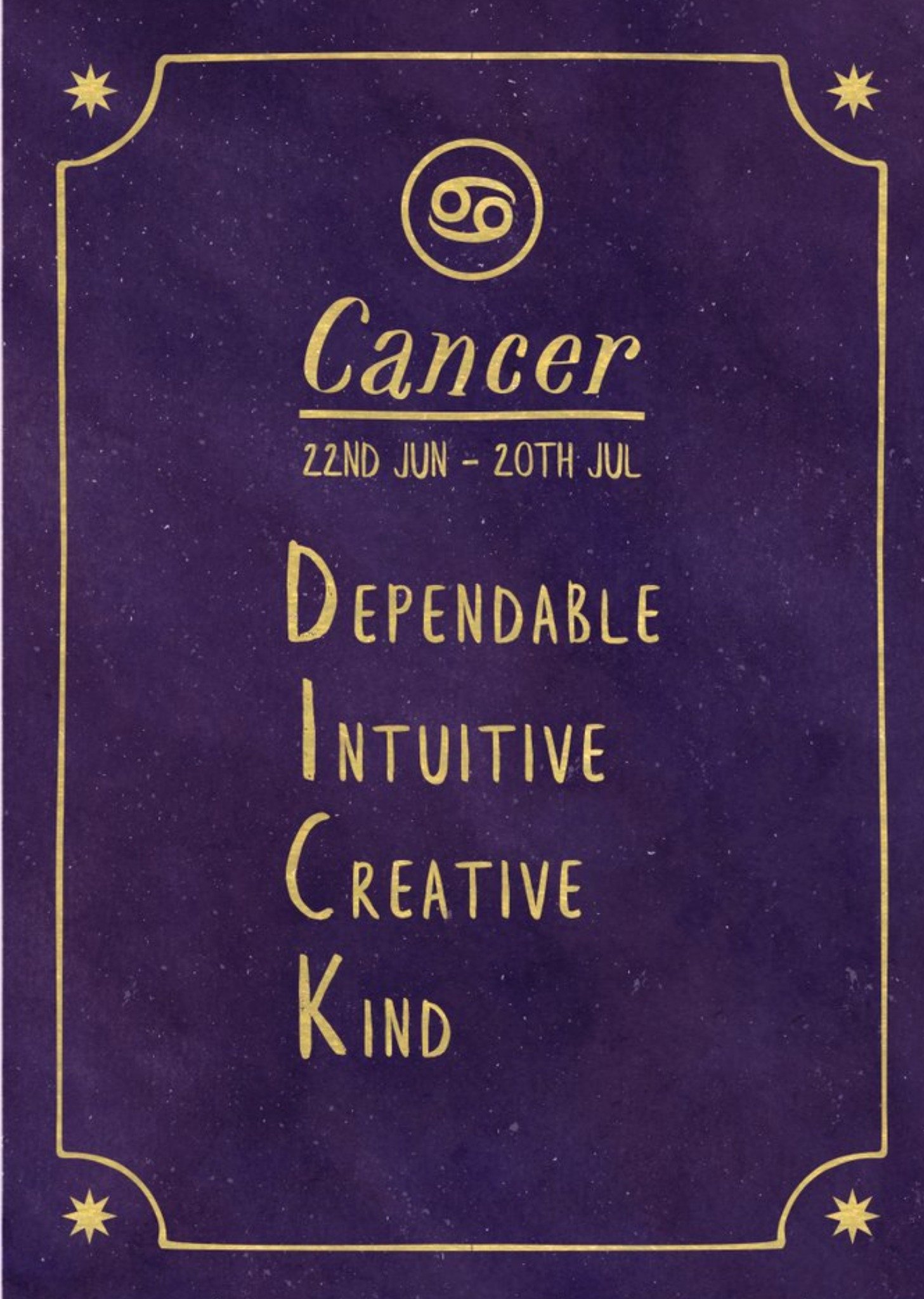 Moonpig Funny Rude Horoscope Birthday Card - Cancer, Large