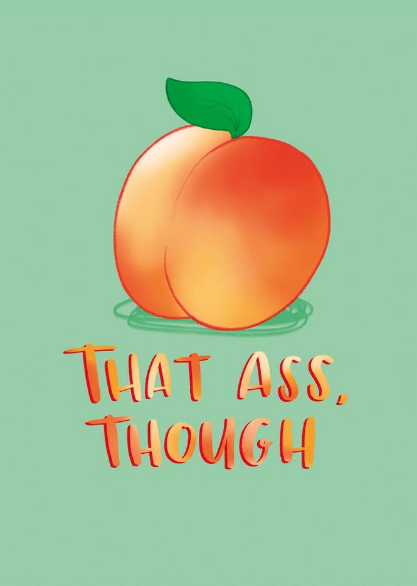 Moonpig Rude Cheeky Peach Love Funny Valentines Day Card, Large