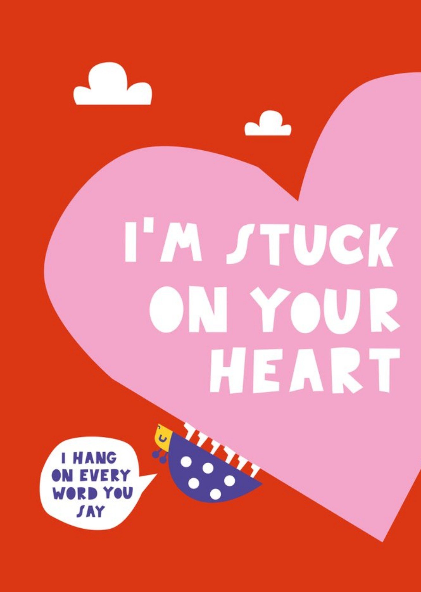 Moonpig Lucy Maggie Im Stuck On Your Heart, Large Card