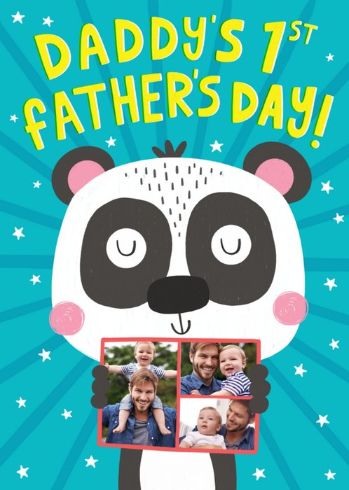 Cute Illustration Panda Daddys First Fathers Day Card