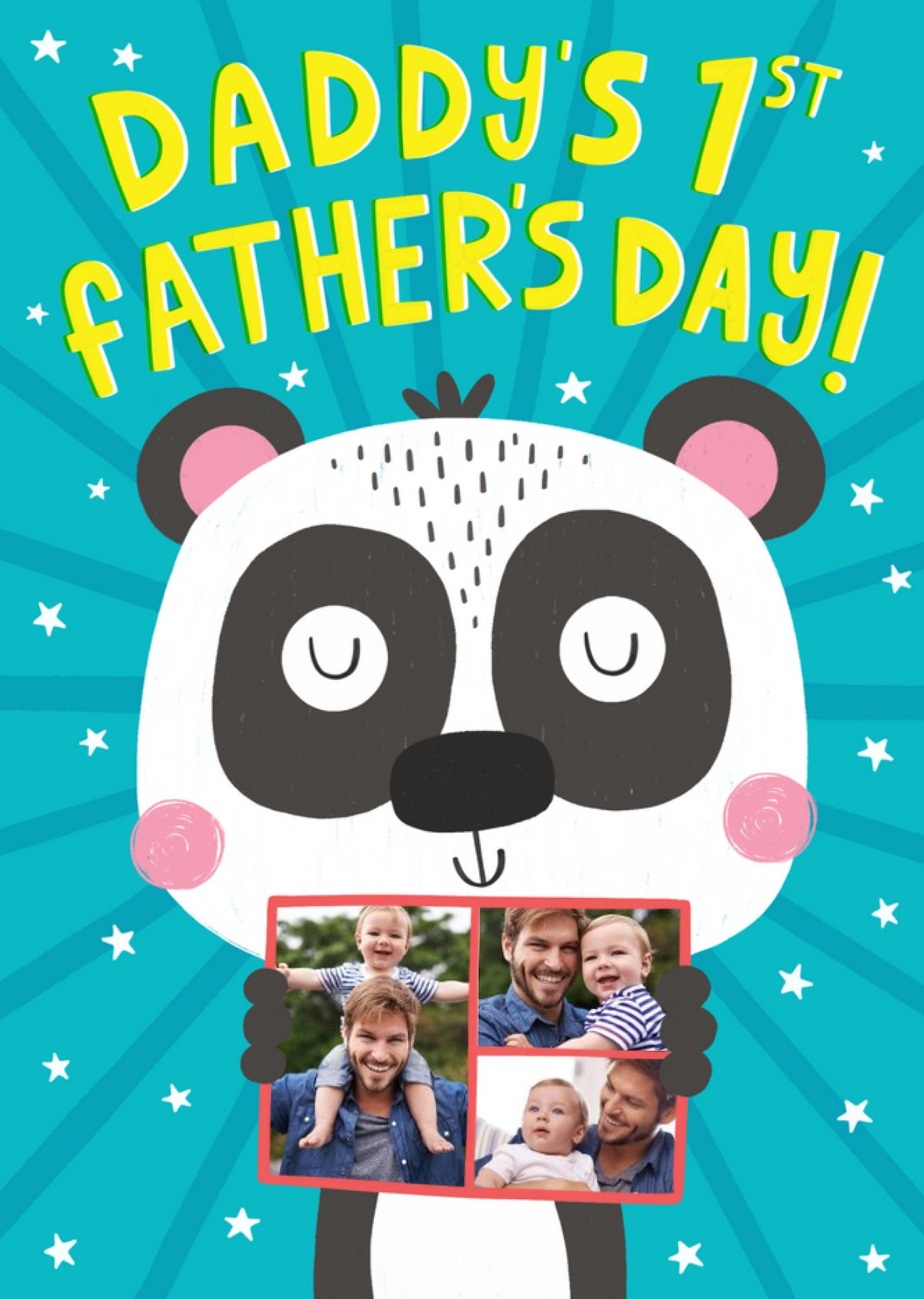 Cute Illustration Panda Daddys First Fathers Day Card Ecard