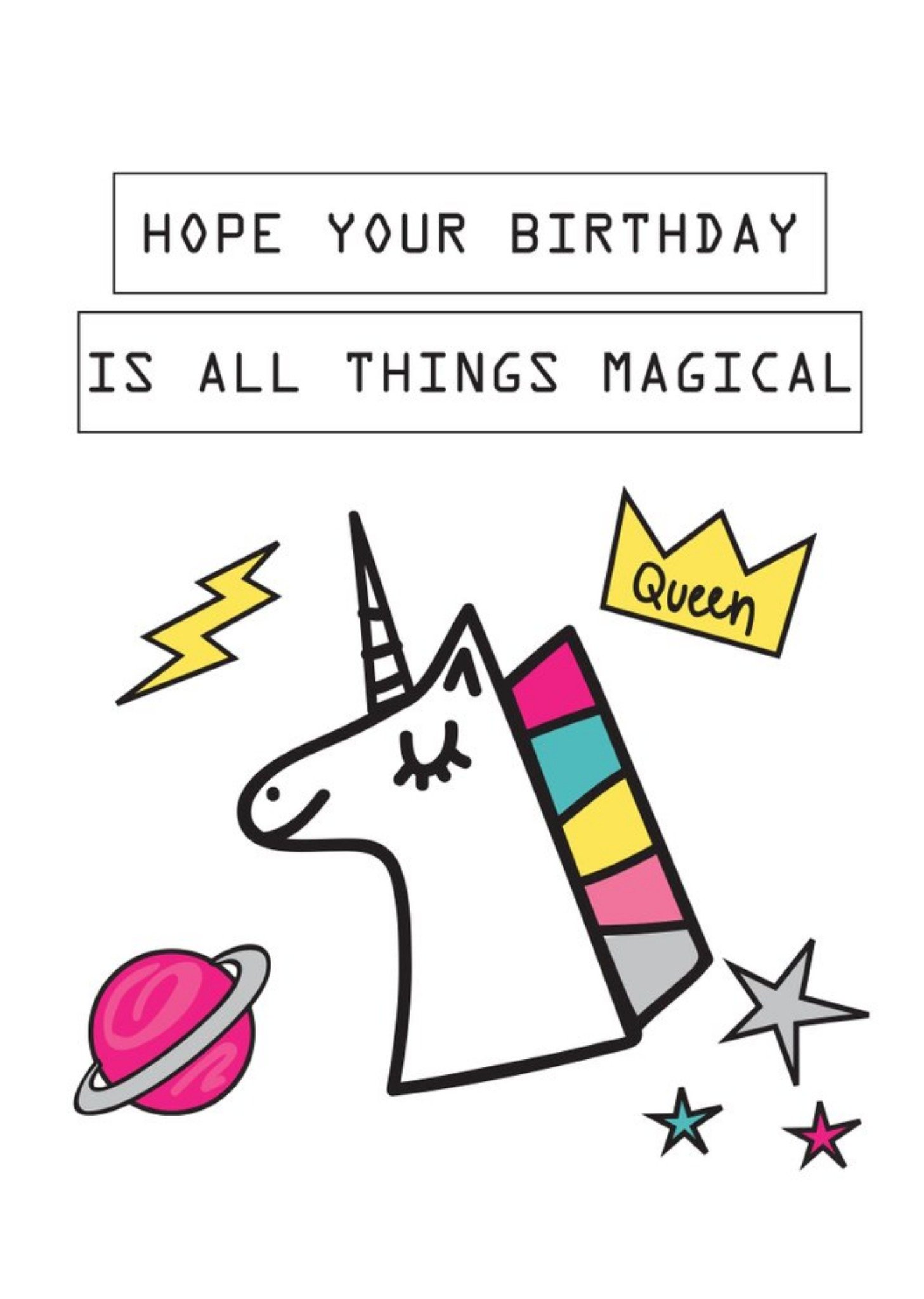 Moonpig Hope Your Birthday Is All Things Magical Unicorn Card, Large