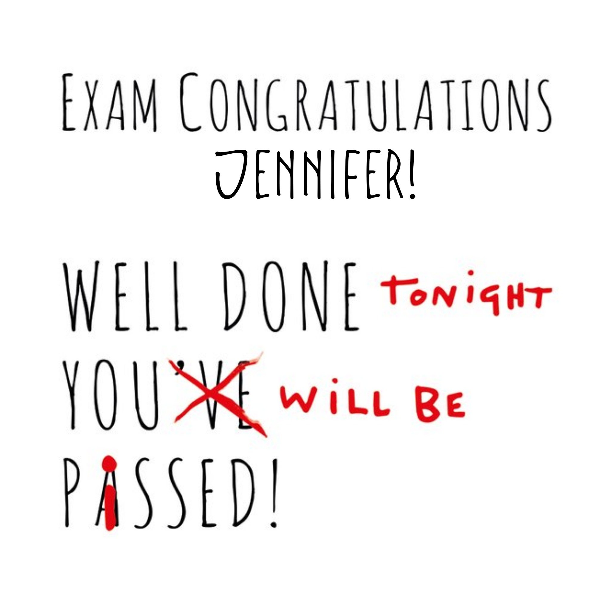 Congratulations On Your Exams Personalised Card, Square