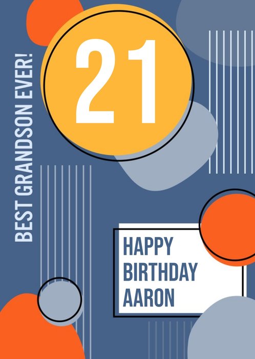Best Grandson Ever Happy 21st Birthday Card
