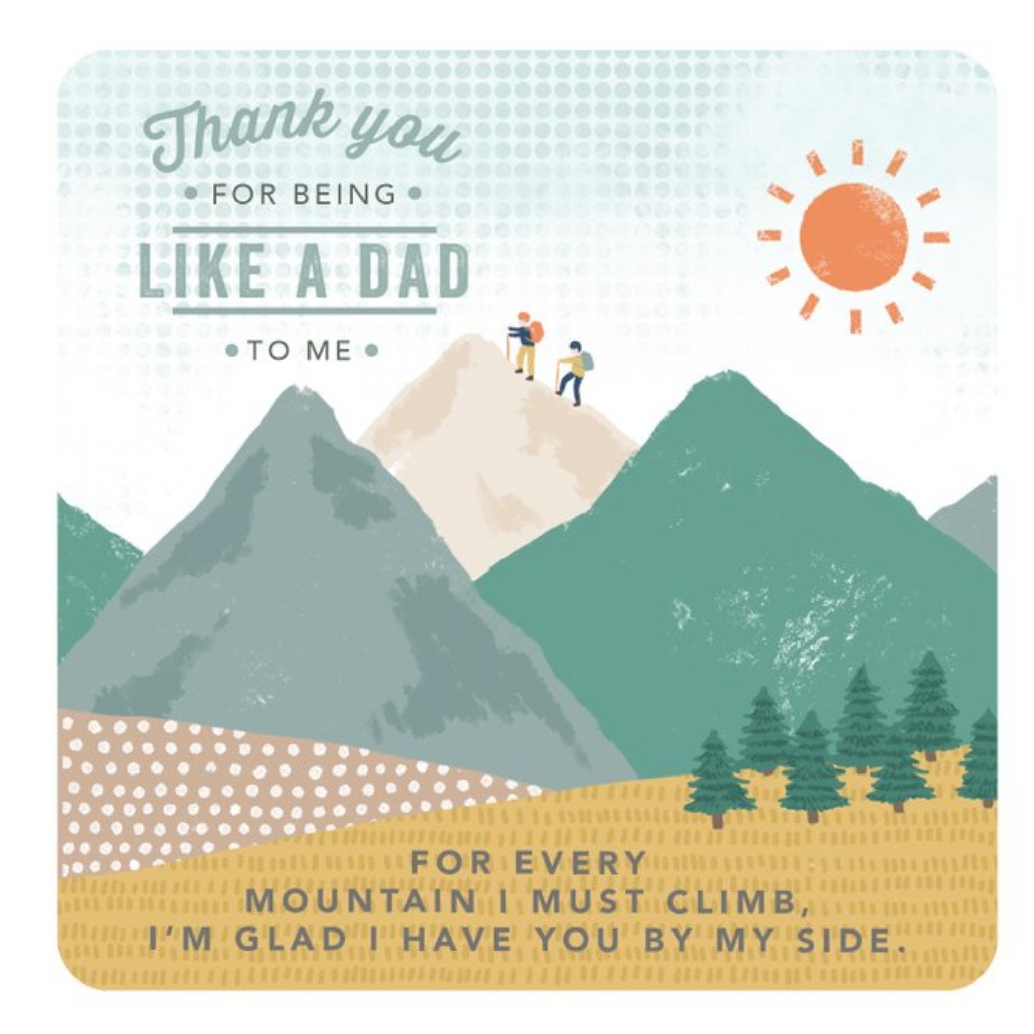 Illustrated Hiking Like A Dad To Me Father's Day Card, Square