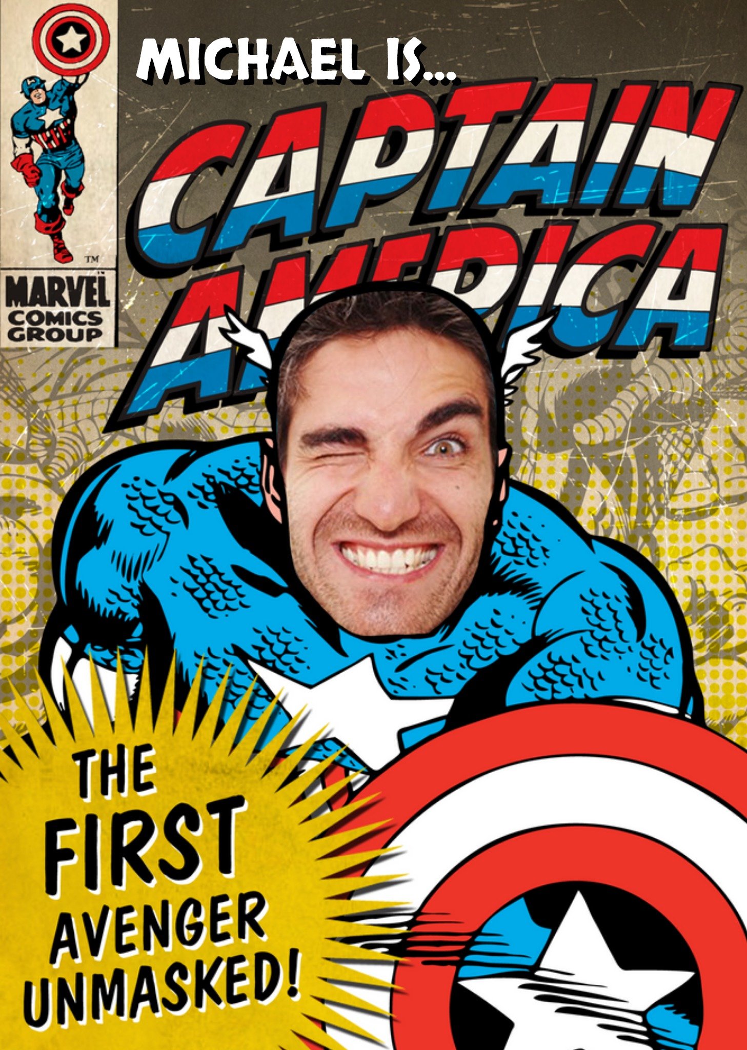 Disney Captain America Face Photo Card Ecard