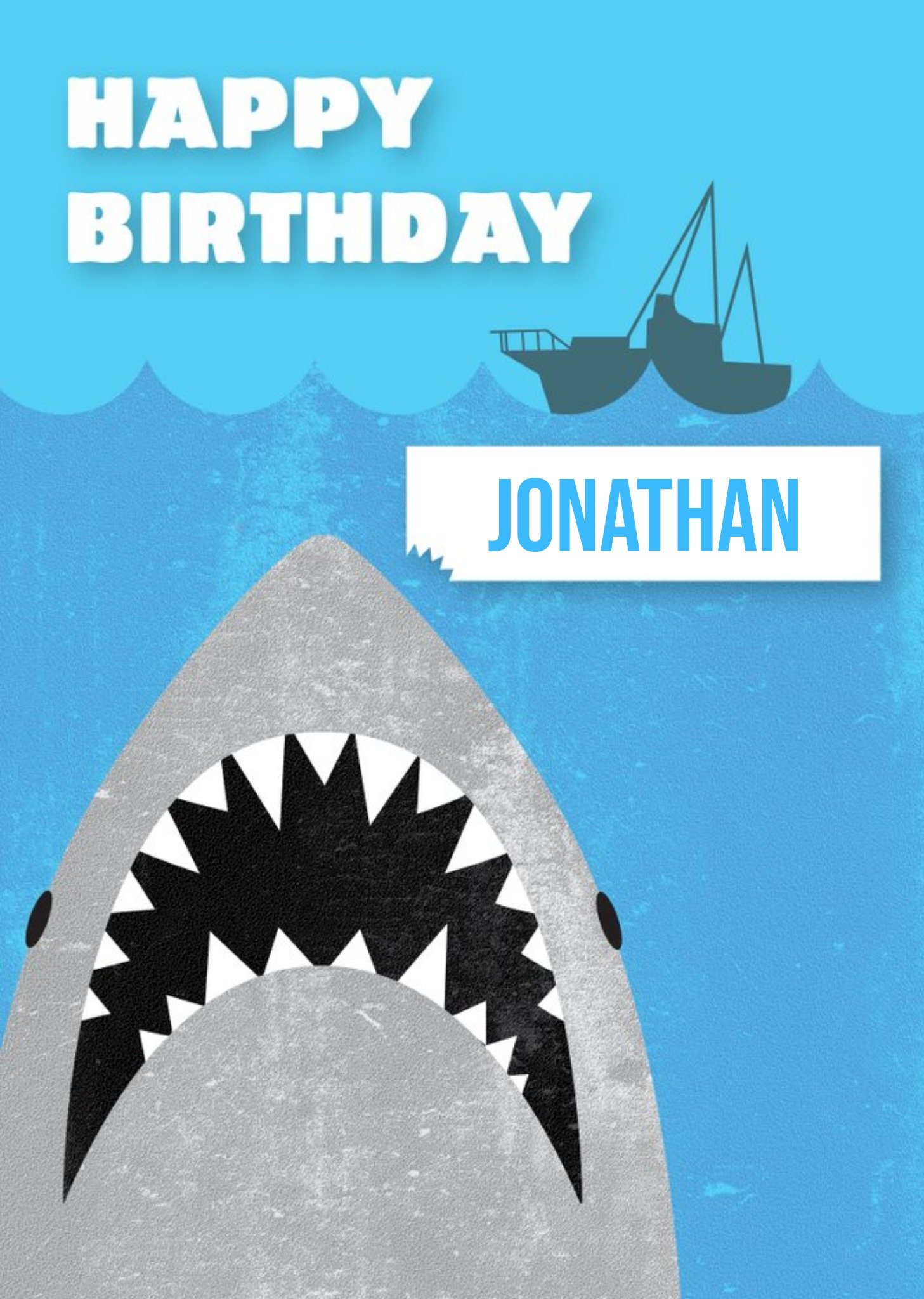 Moonpig Illustrated Jaws Ocean Birthday Card, Large