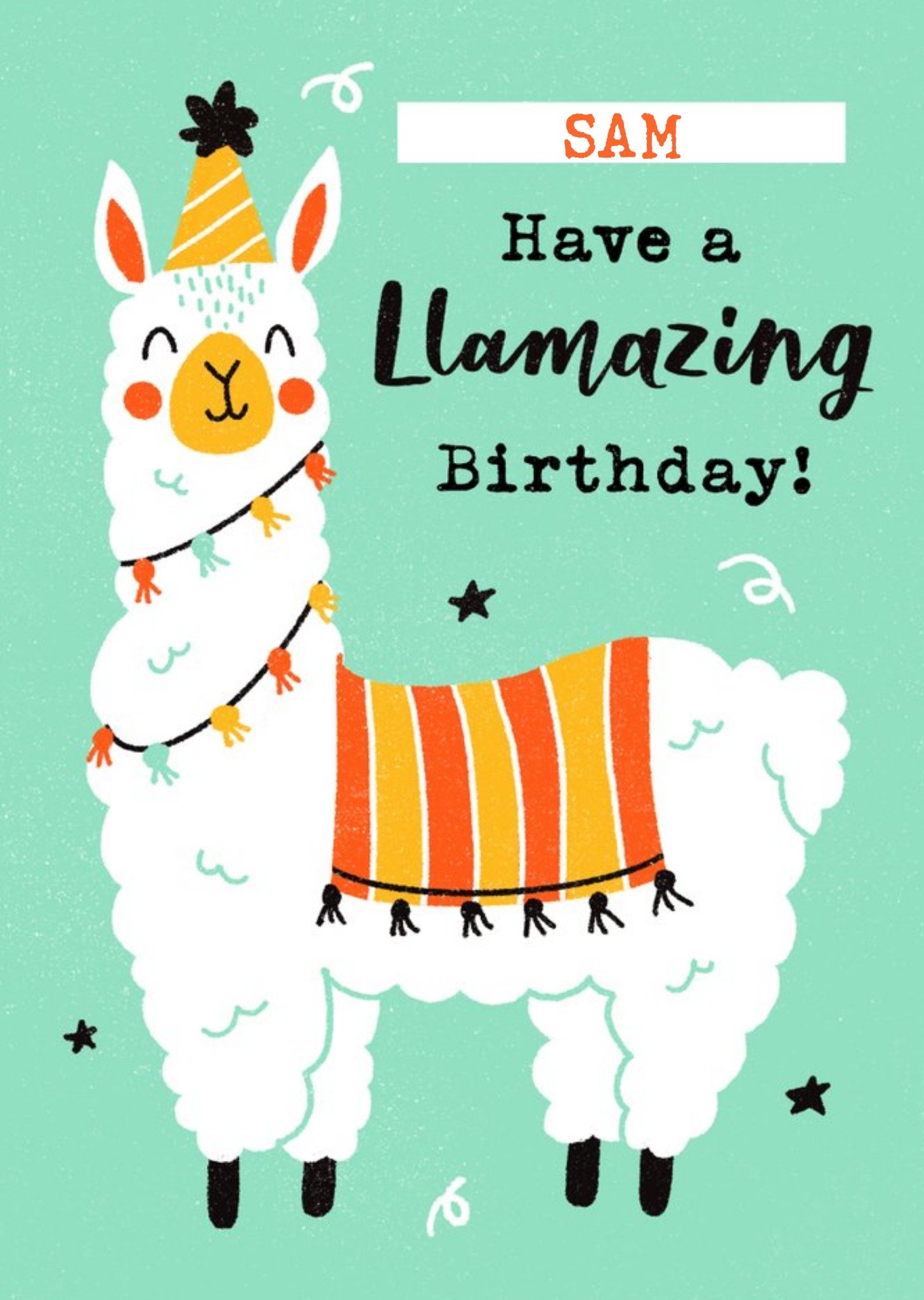 Moonpig Bright Illustration Of A Llama. Have A Llamazing Birthday Card, Large