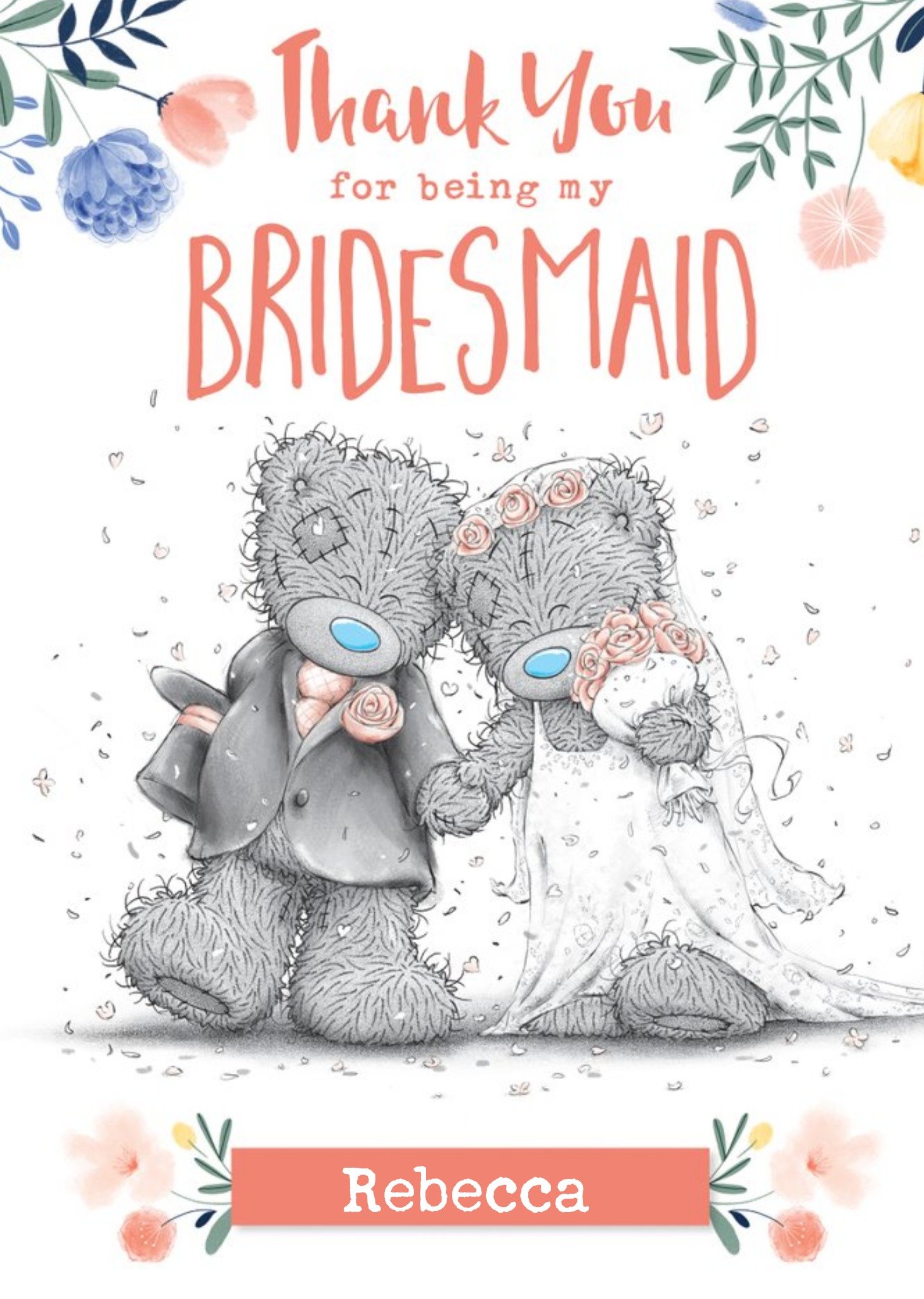 Cute Me To You Thank You For Being My Bridesmaid Wedding Card Ecard