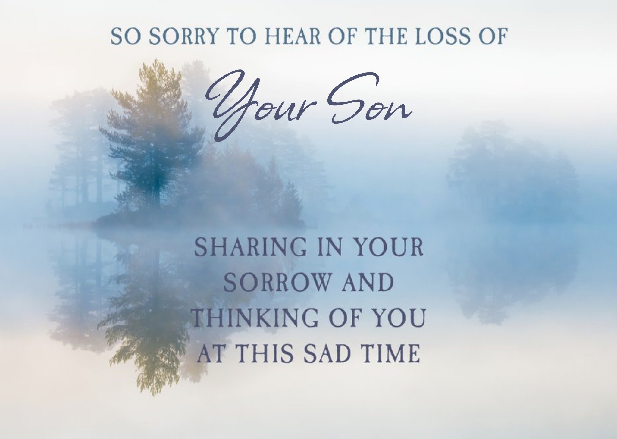 Personalised So Sorry To Hear Of The Loss Of Your Son Card Ecard