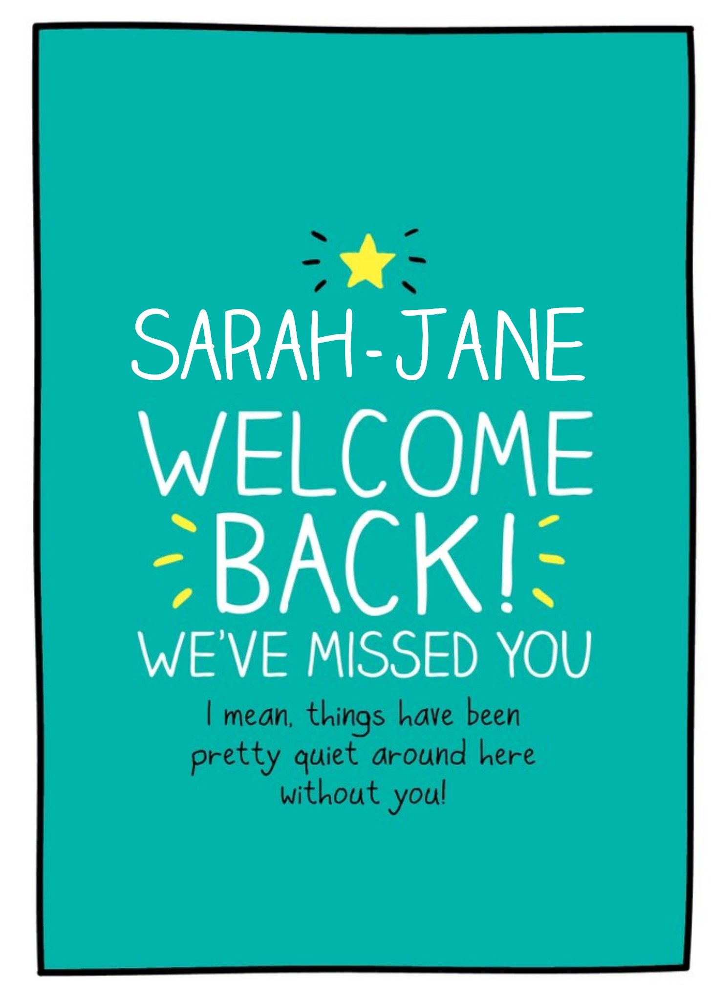 Happy Jackson Typographic Welcome Back Card Ecard