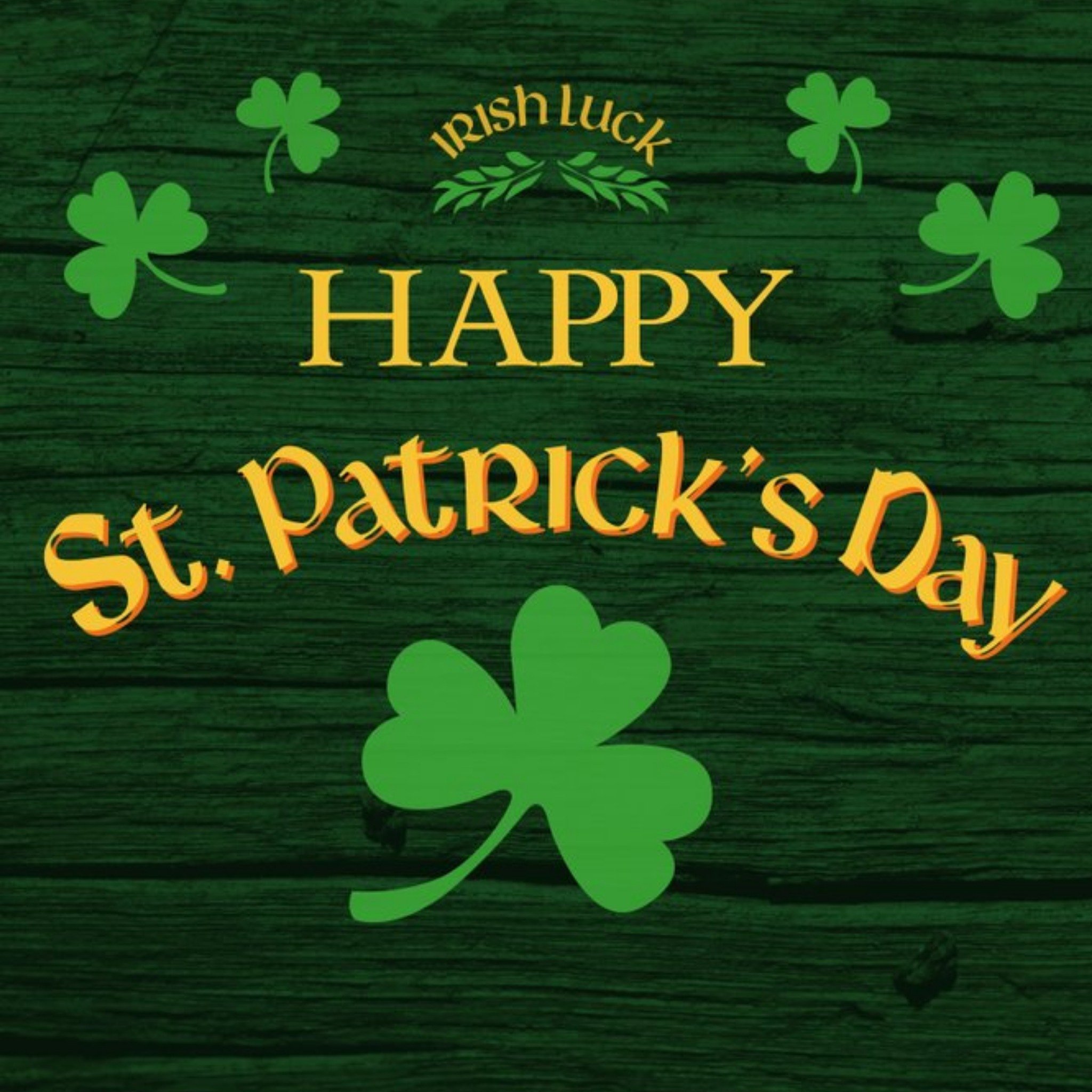 Moonpig Irish Luck Happy St Patricks Day Clover Card, Square