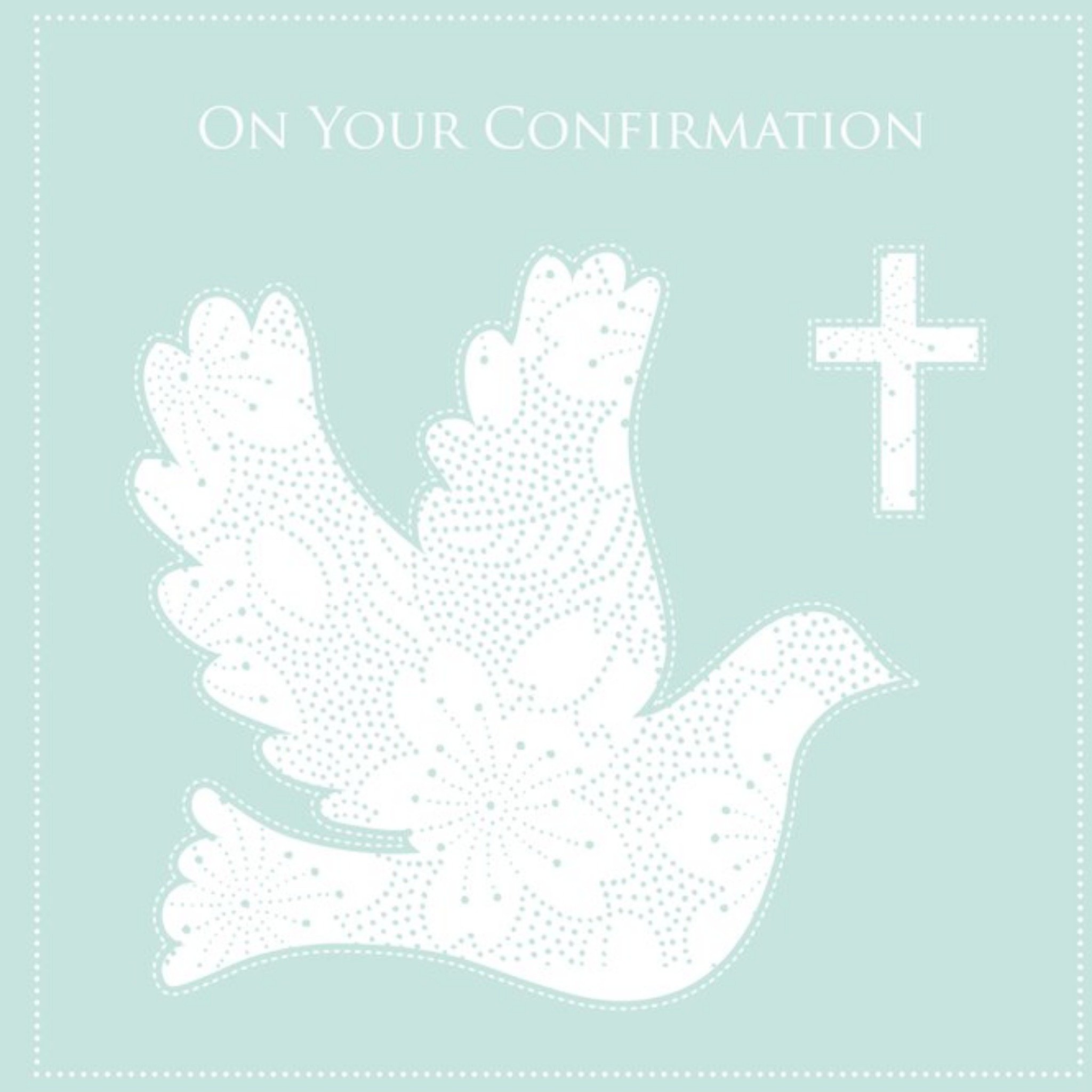 Davora Illustrated Dove Confirmation Day Card, Square