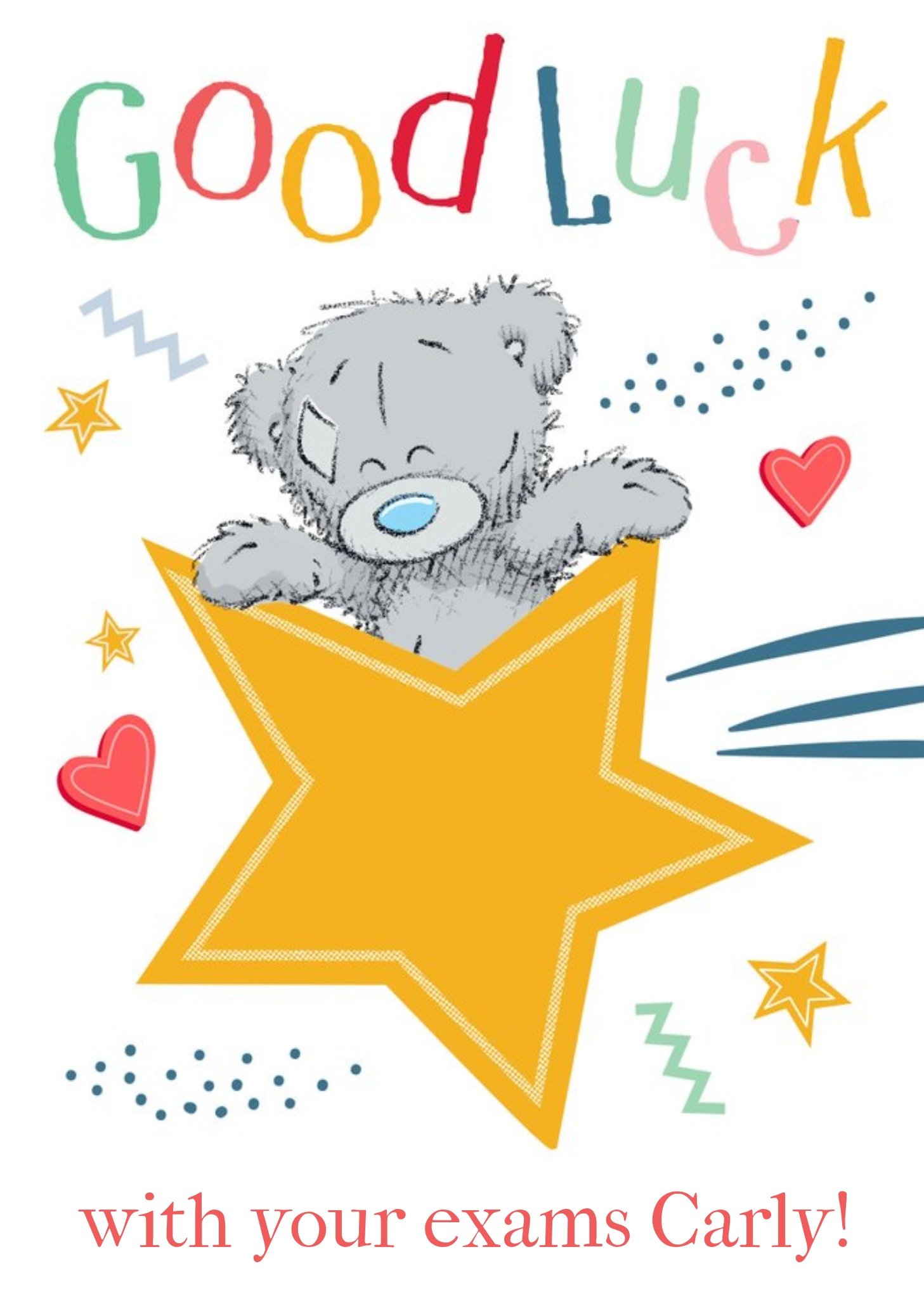 Tiny Tatty Teddy Tatty Teddy Good Luck With Your Exams Star Card. Ecard