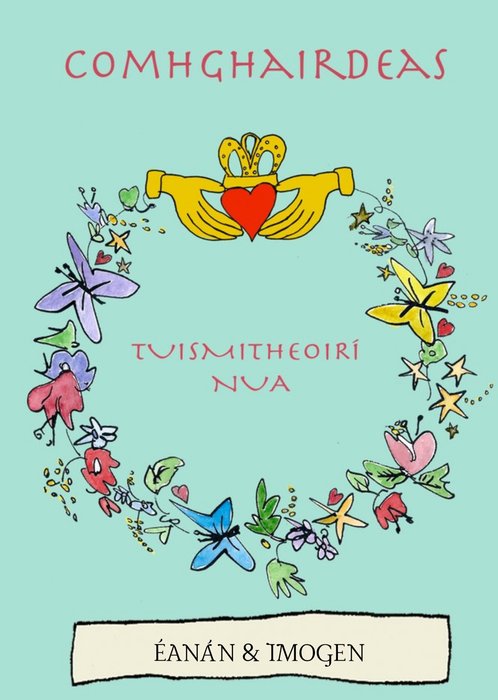 Modern Irish Language Comhghairdeas Tuismitheoiri Nua New Baby New Parents Card