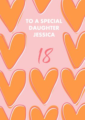 Abstract Hearts Special Daughter Birthday Card