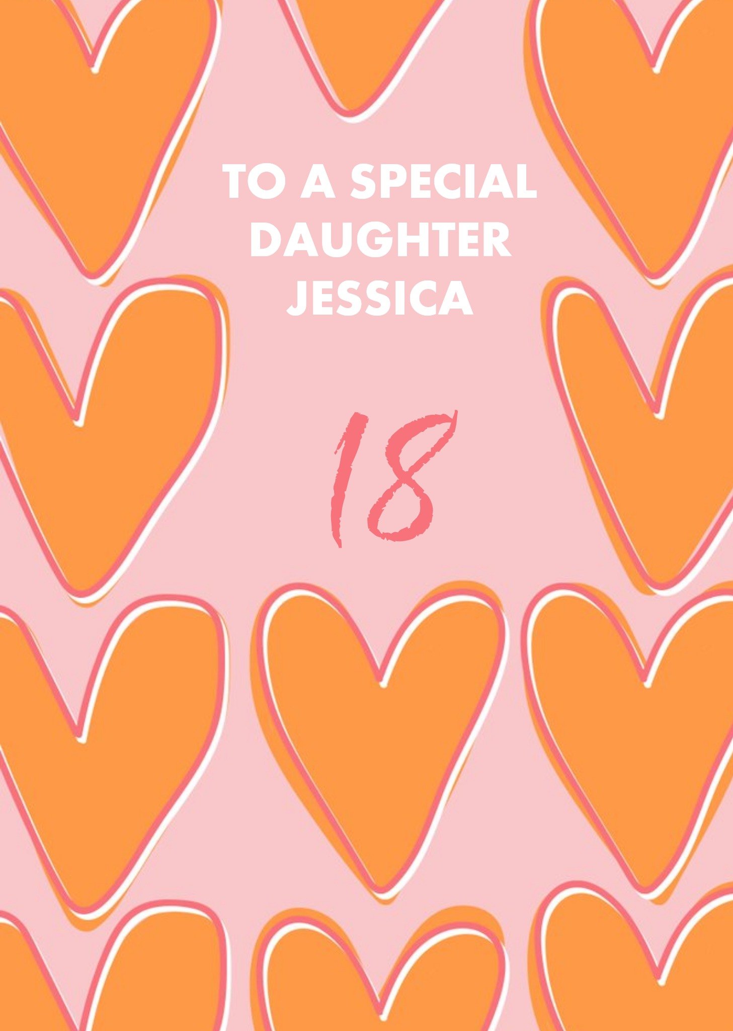 Abstract Hearts Special Daughter Birthday Card Ecard