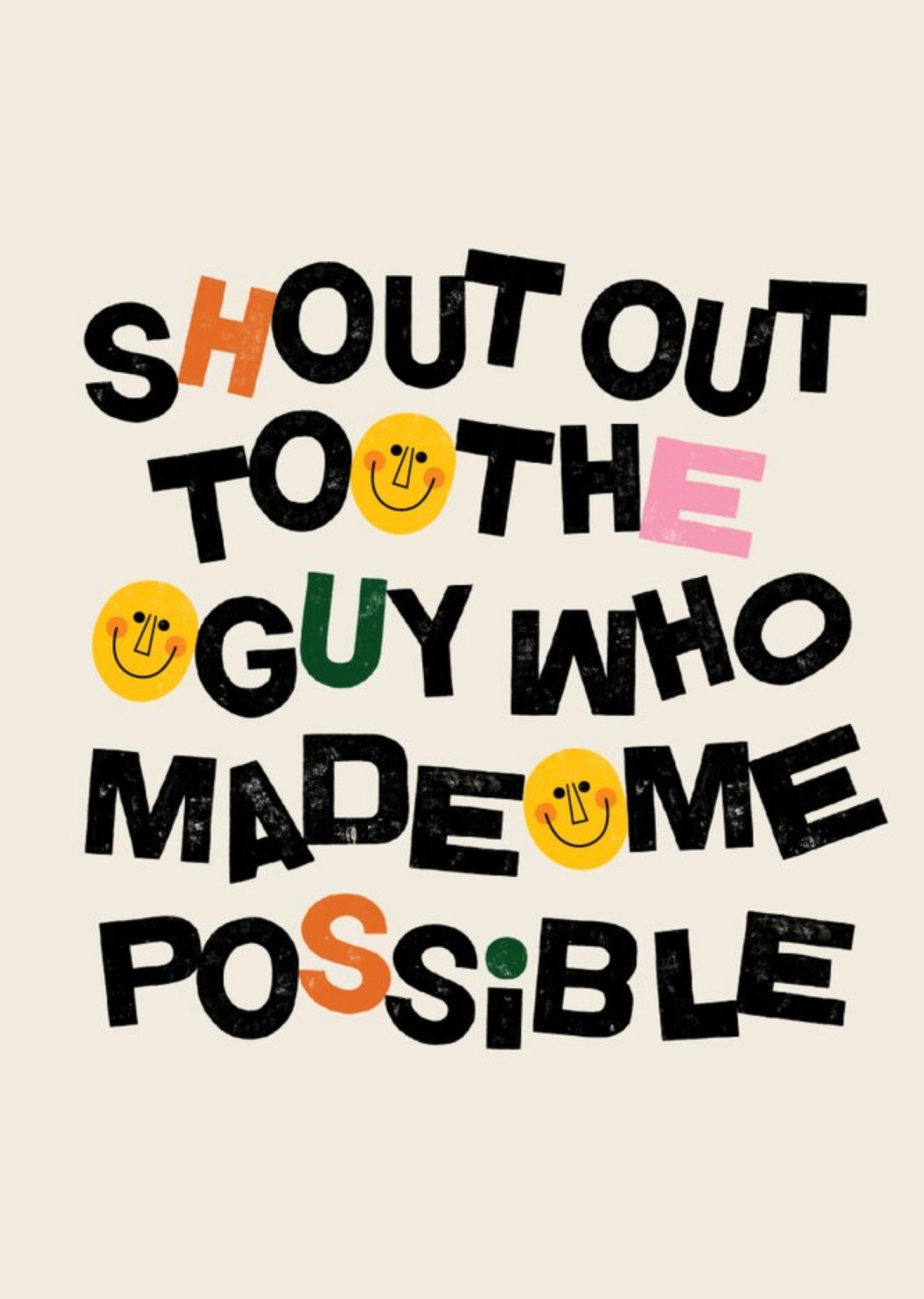 Moonpig Guy Who Made Me Possible Funny Typographic Father's Day Card, Large