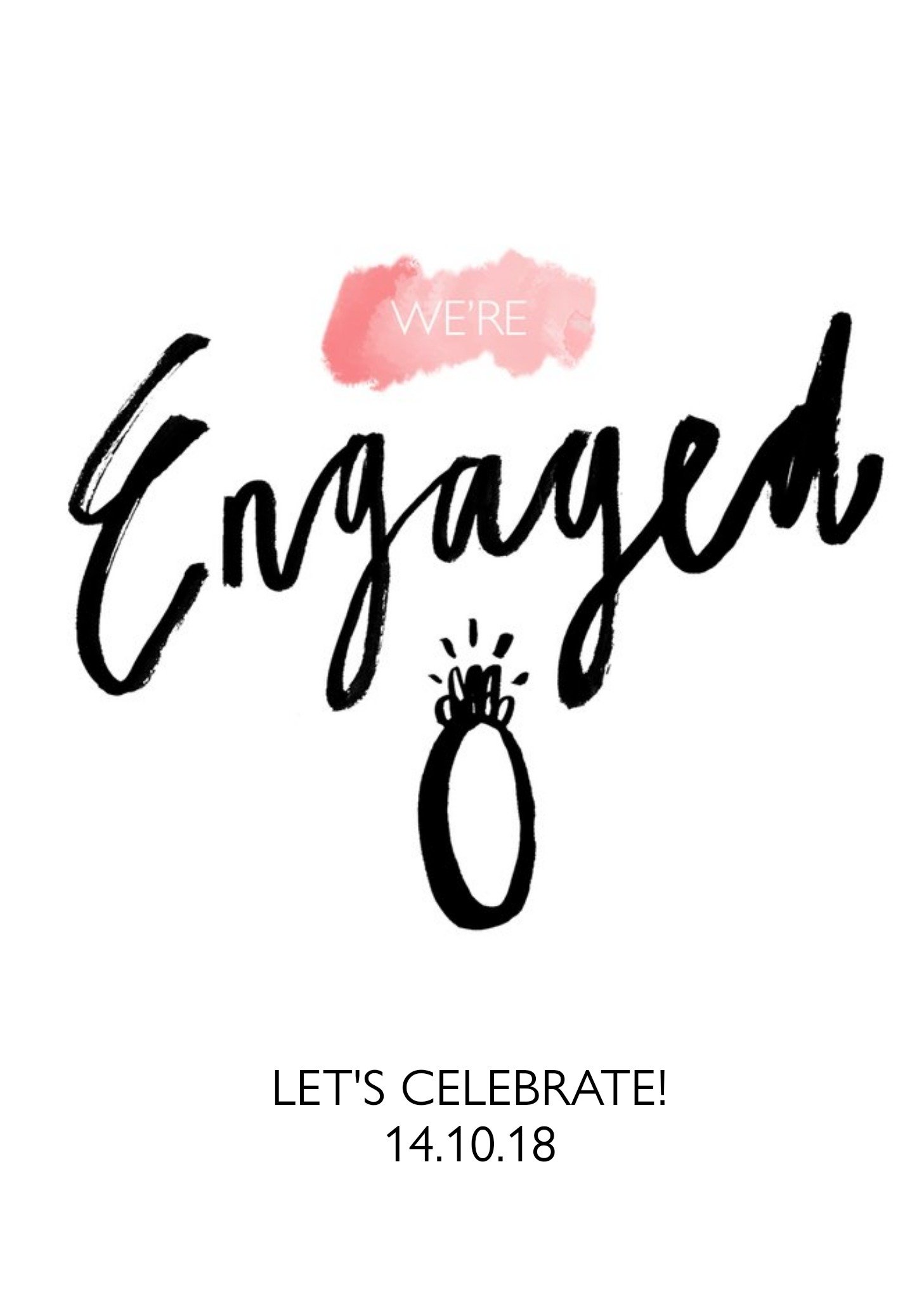 Moonpig Watercolour Were Engaged Party Invitation Ecard