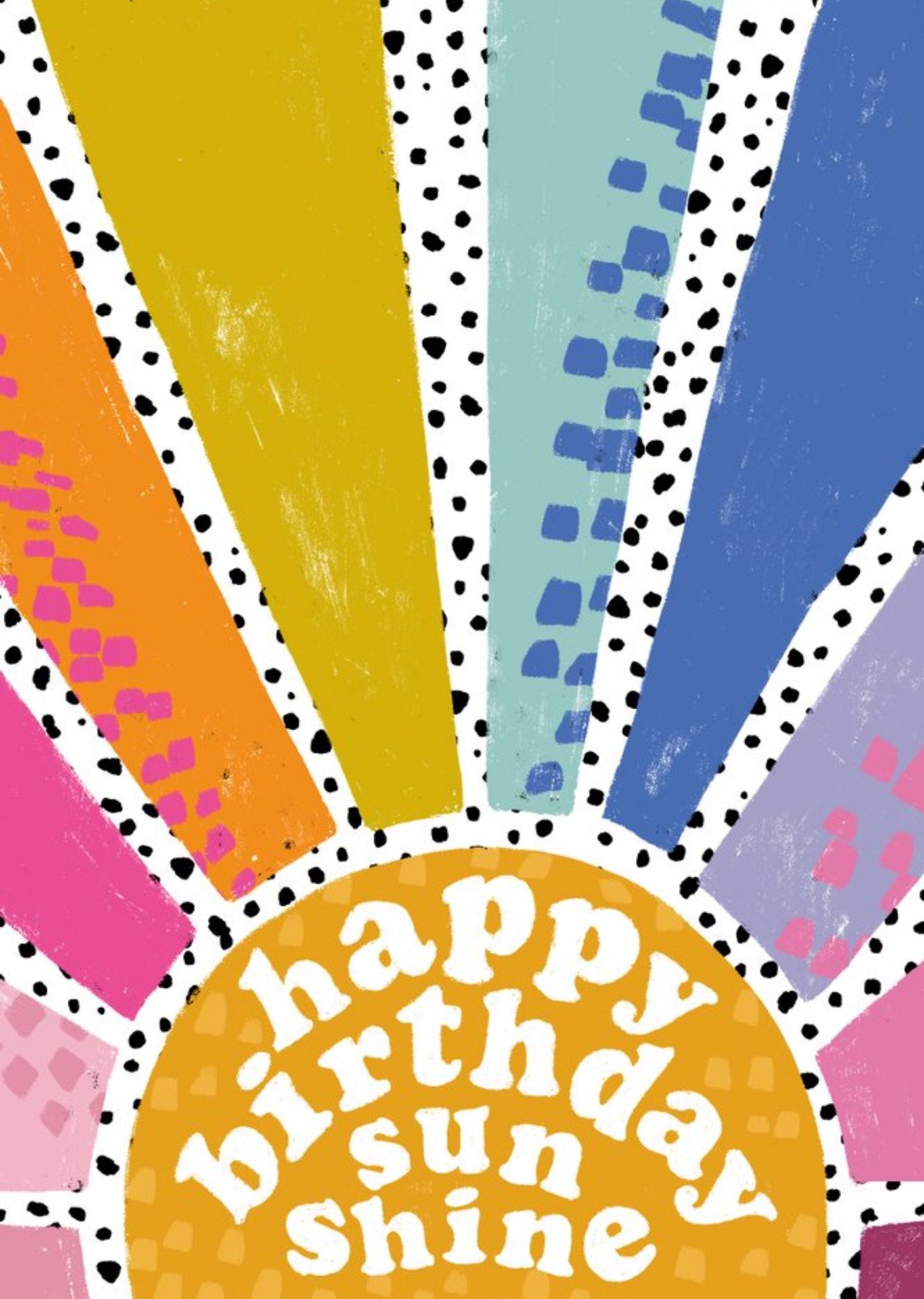 Moonpig So Groovy Happy Birthday Sunshine Rainbow Birthday Card, Large