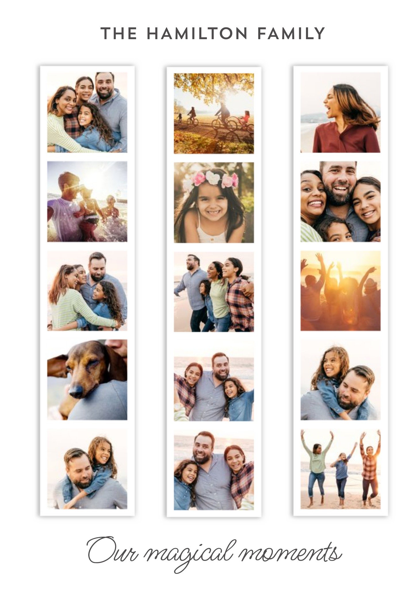 15 Photo Booth Strip Our Magical Family Moments Frameable Card Ecard