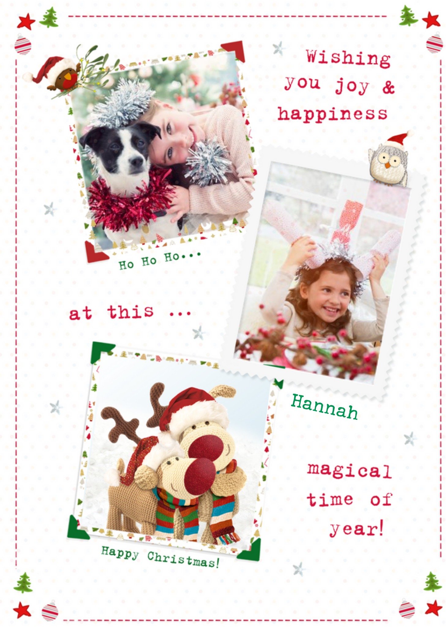 Boofle Christmas Collage Photo Upload Card