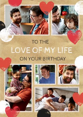 Stamped Hearts To The Love Of My Life Photo Birthday Card