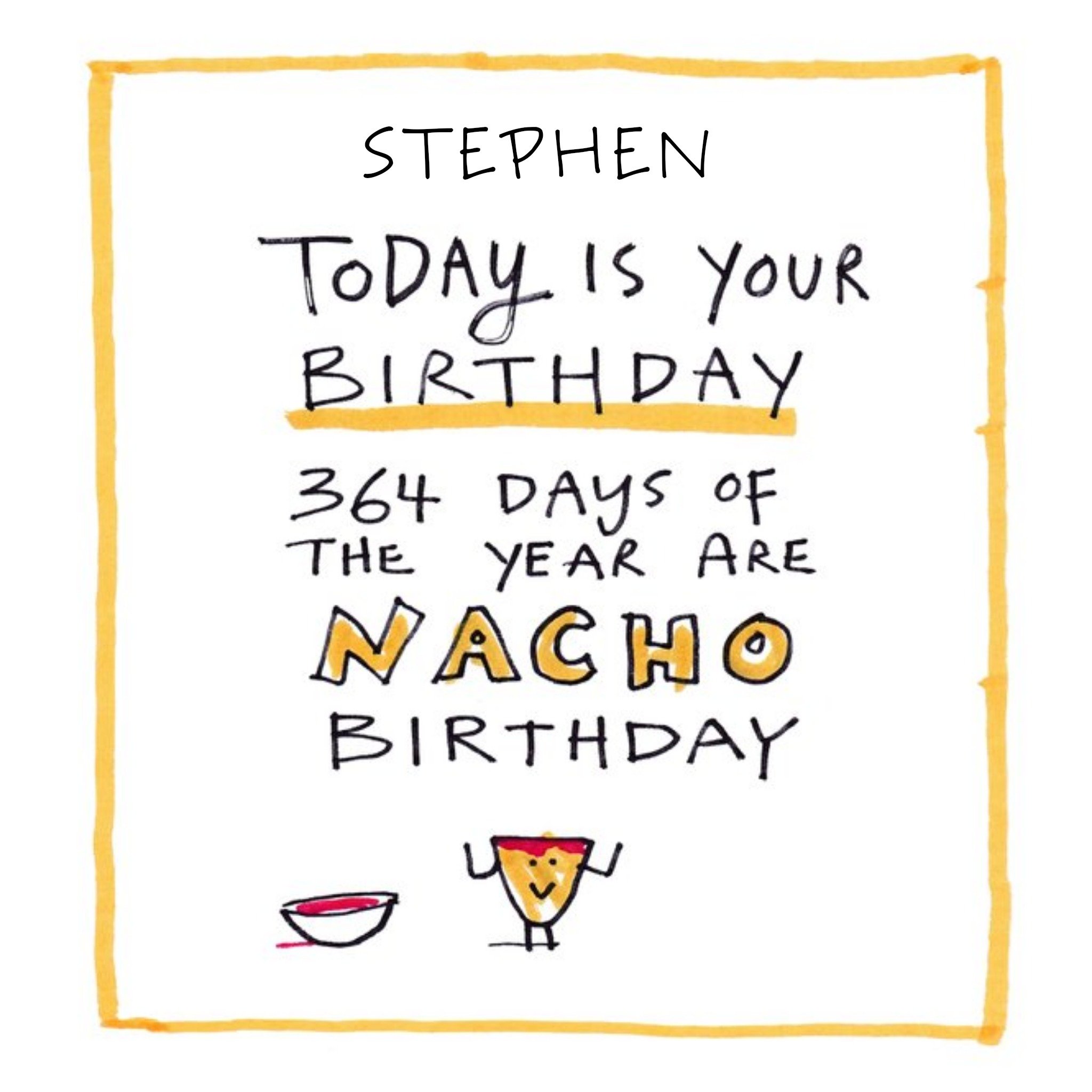 Birthday Card - Nachos - Food - Illustration, Square