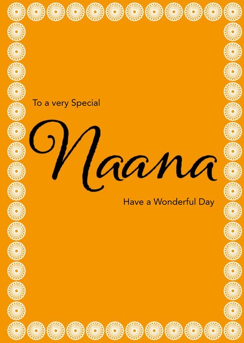 To A Very Special Naana Islamic Birthday Card