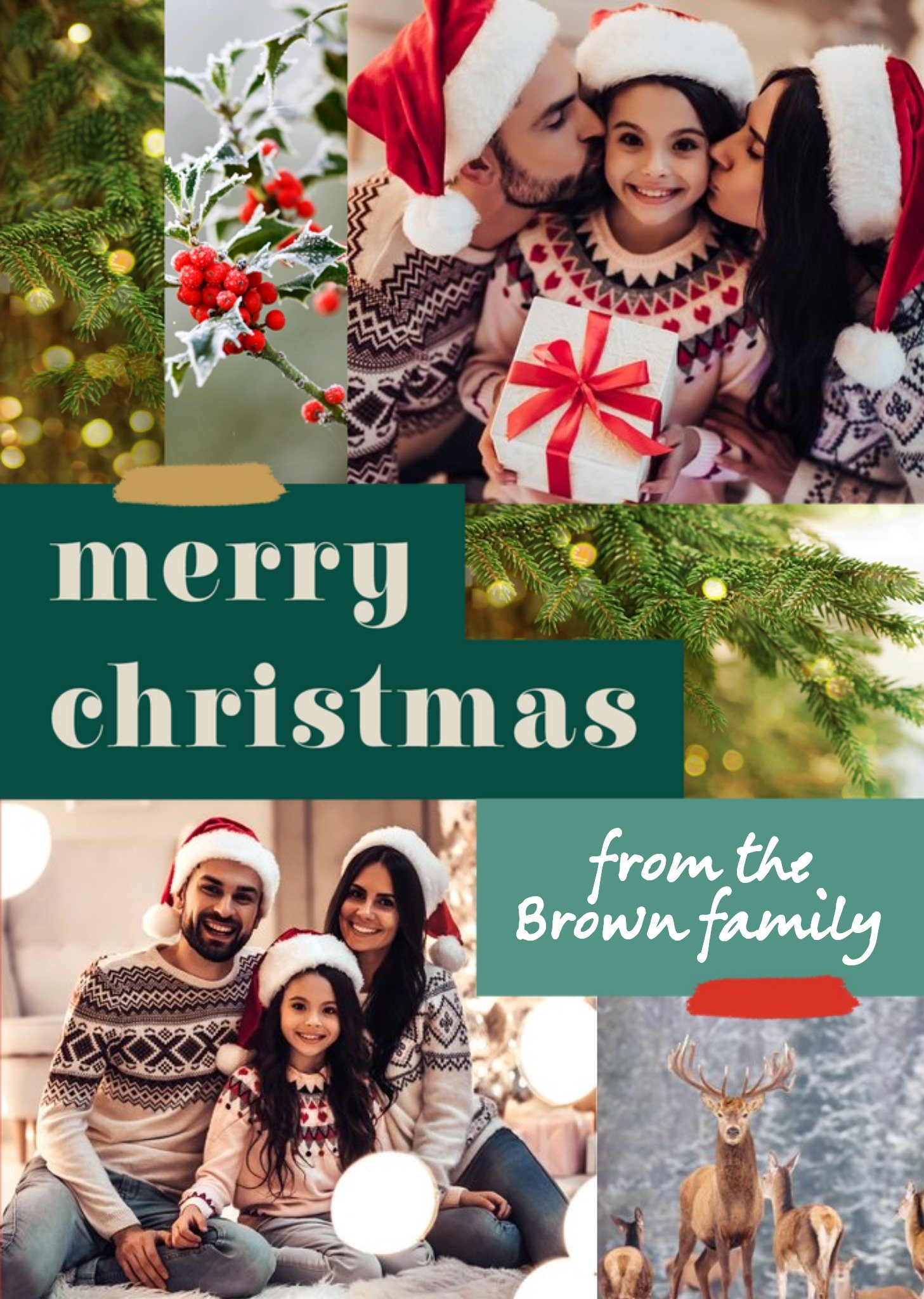 Photographic Photo Upload Christmas Card From The Family Ecard