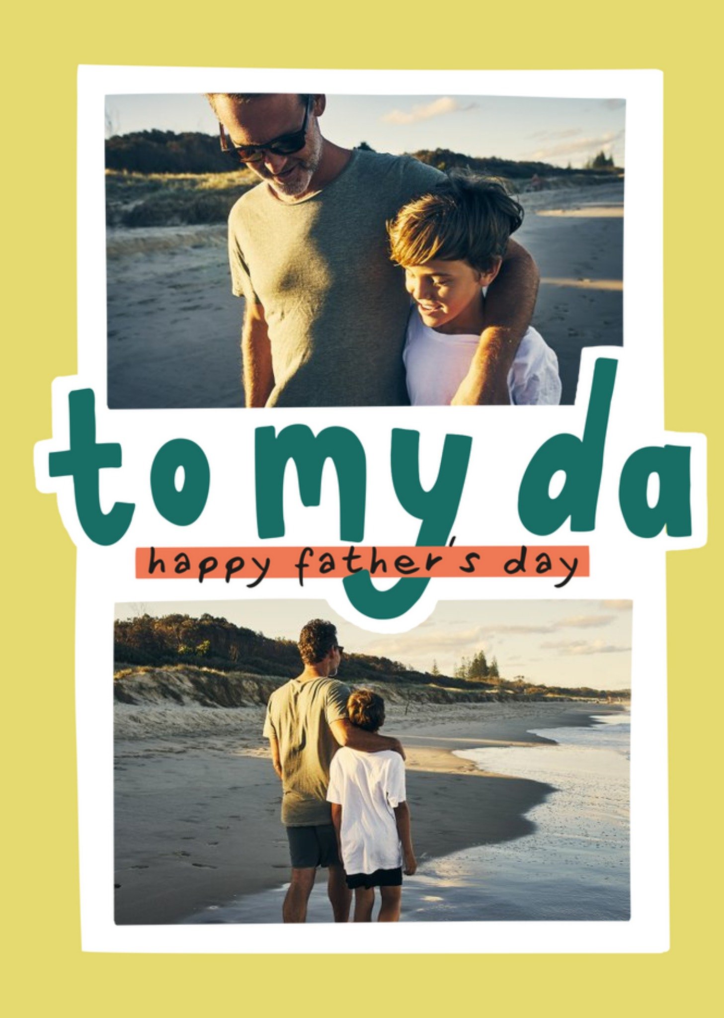Moonpig To My Da Modern Double Photo Upload Father's Day Card Ecard