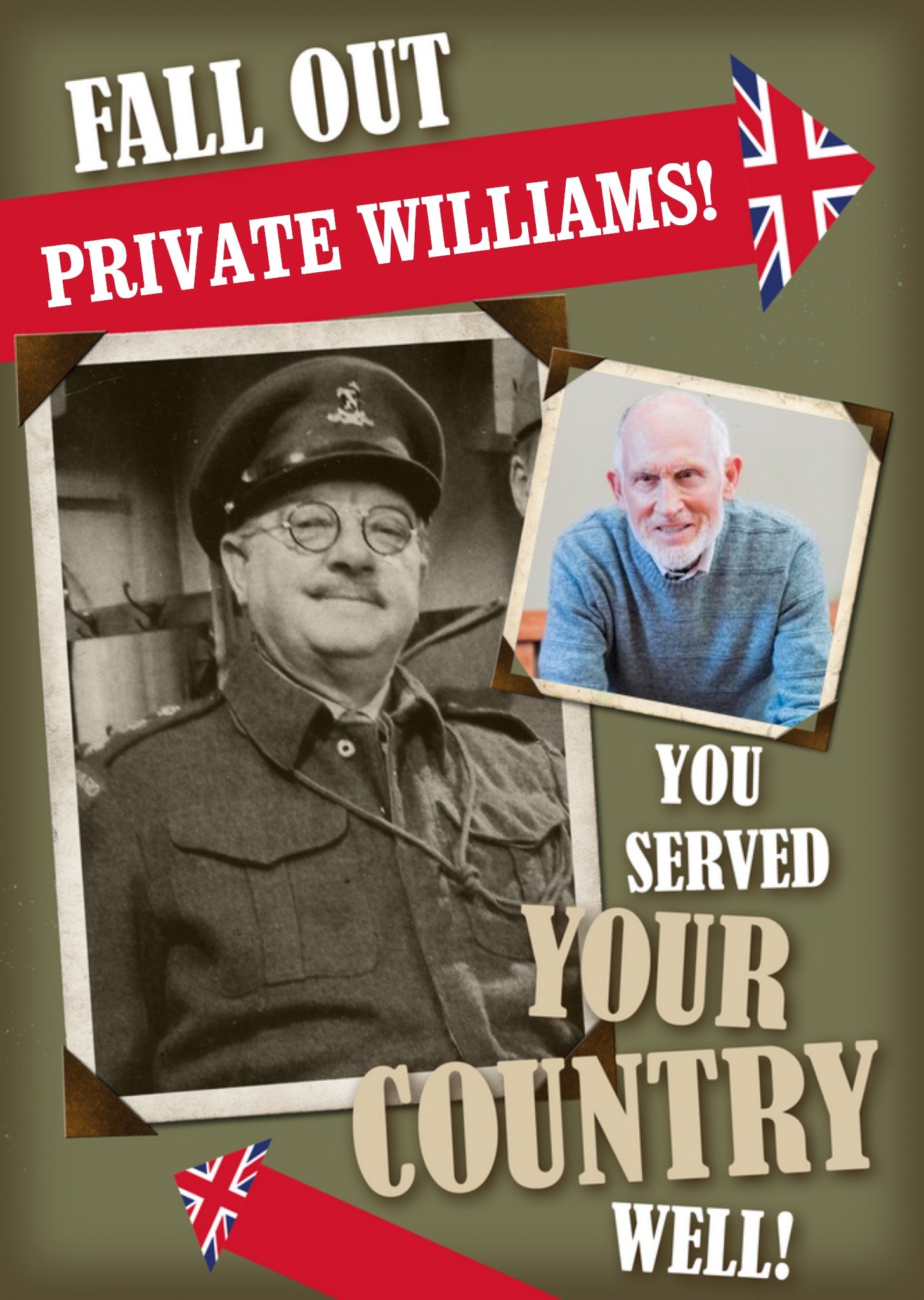 Retro Humour Dad's Army You Served Your Country Well Photo Upload Retirement Card Ecard