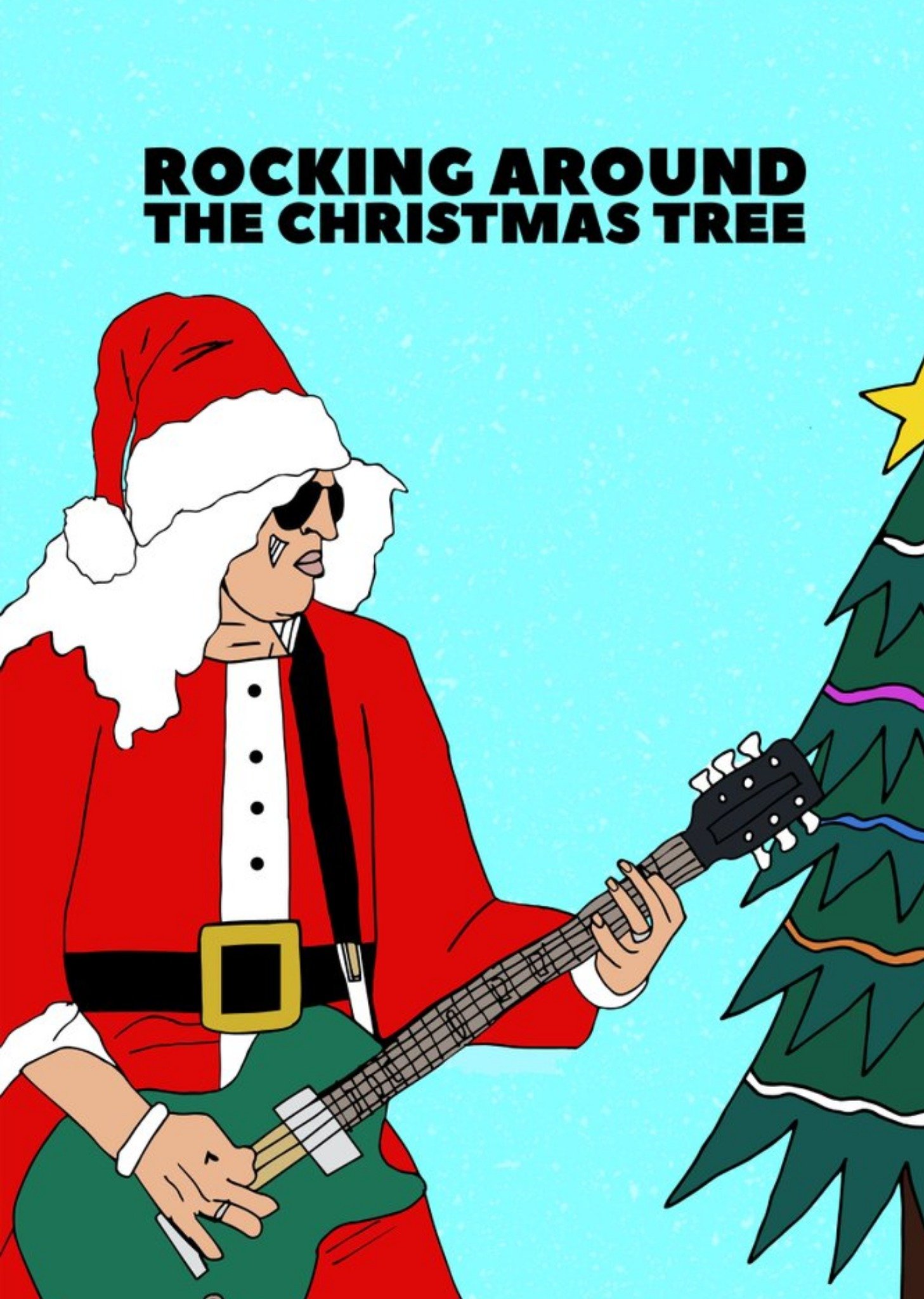 Illustration Rocking Around The Christmas Tree Card