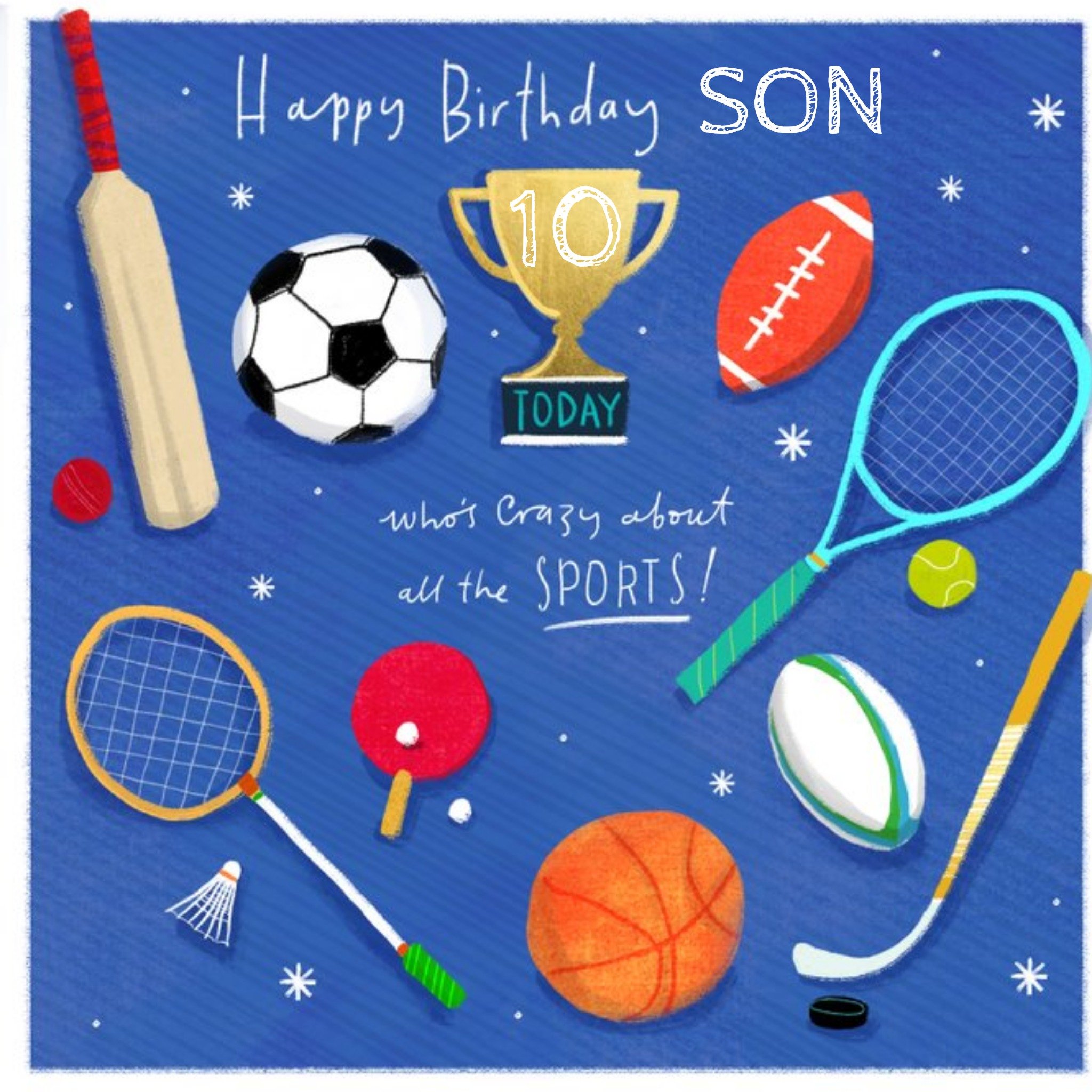 Moonpig Crazy About Sports Illustrated Birthday Card, Square