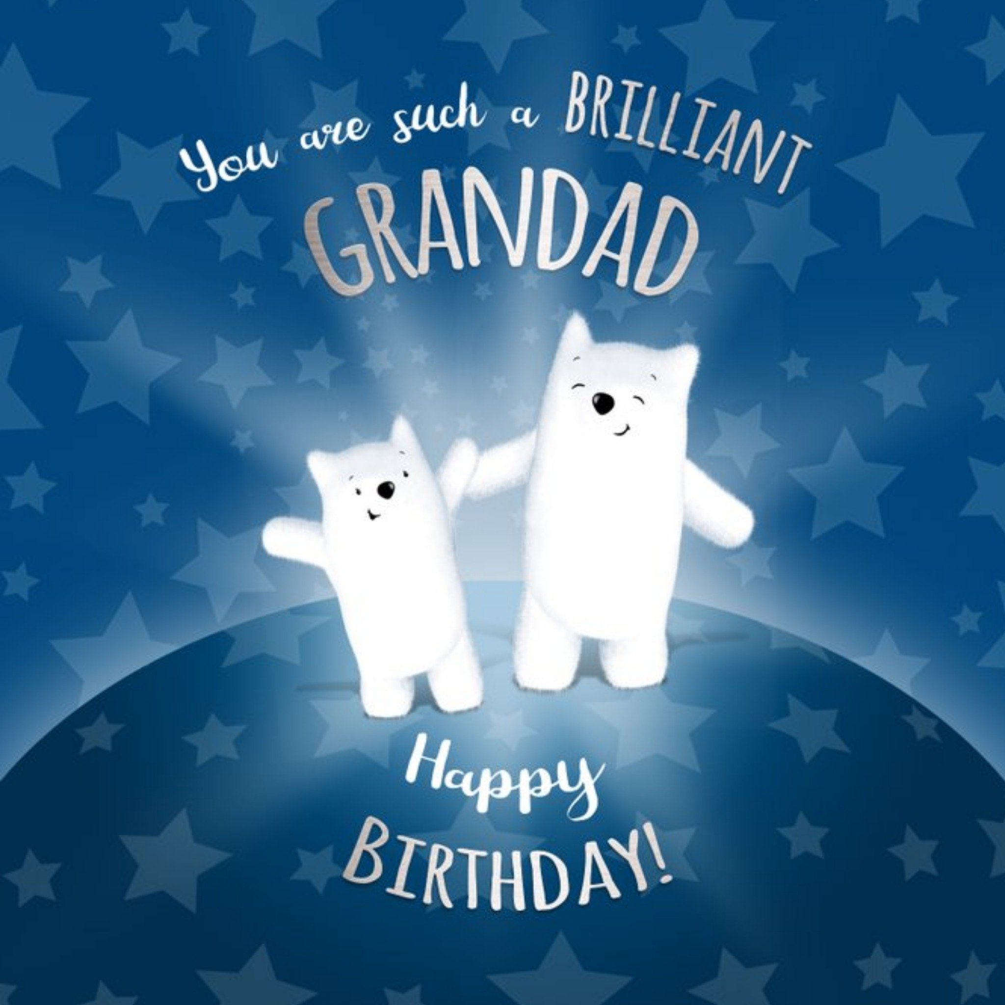 Moonpig Meecadoo Cute Illustrated Bears Grandad Birthday Card, Square