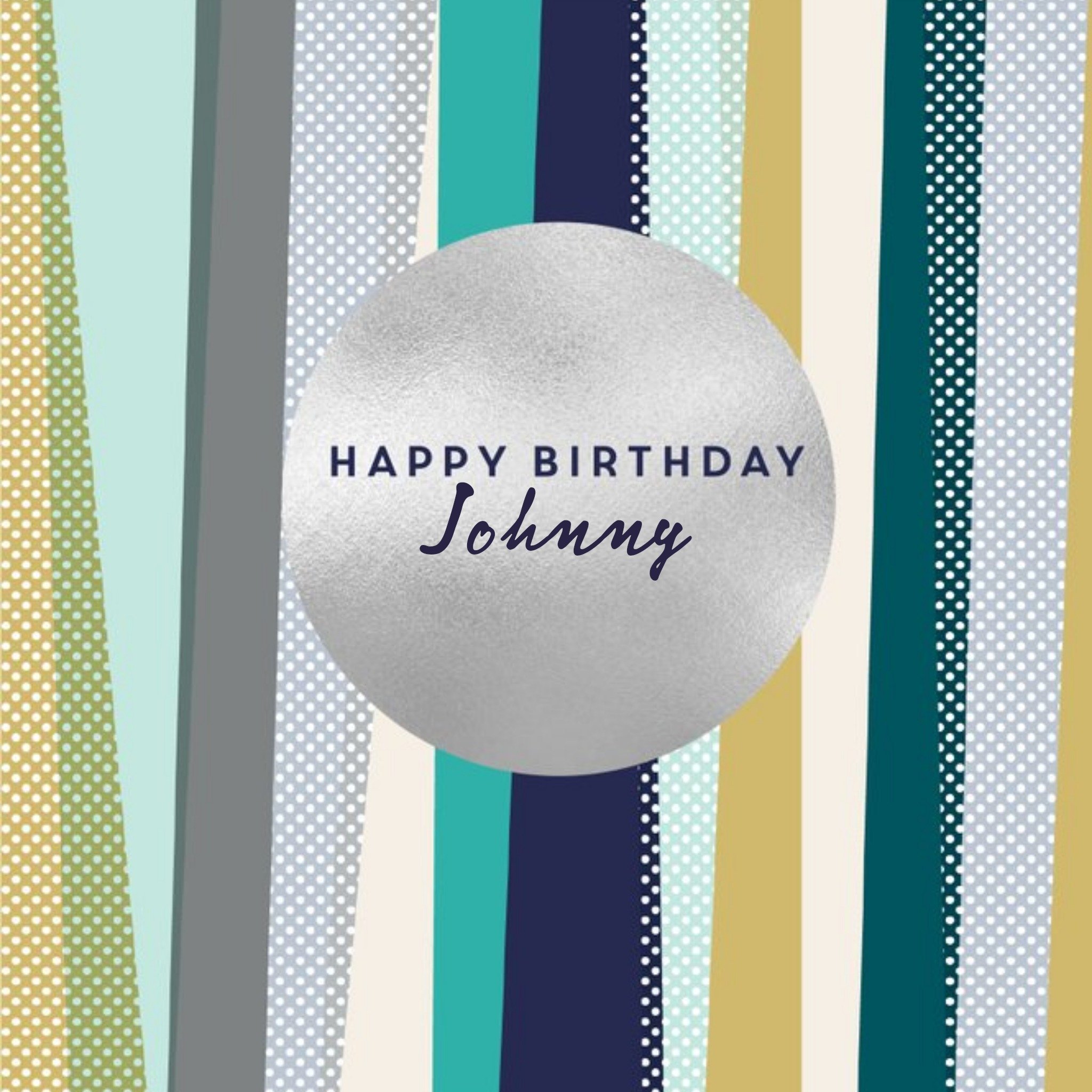 Moonpig Happy Birthday Vertical Stripes Personlised Card, Square
