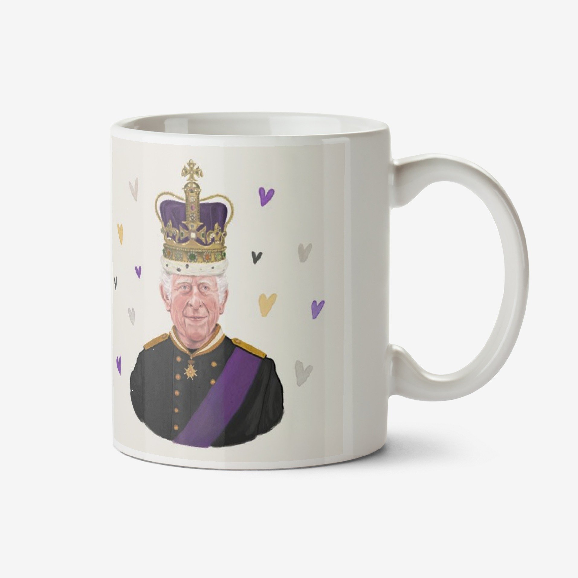Moonpig Hrh King Charles Iii Illustrated Coronation Commemorative Mug Ceramic Mug