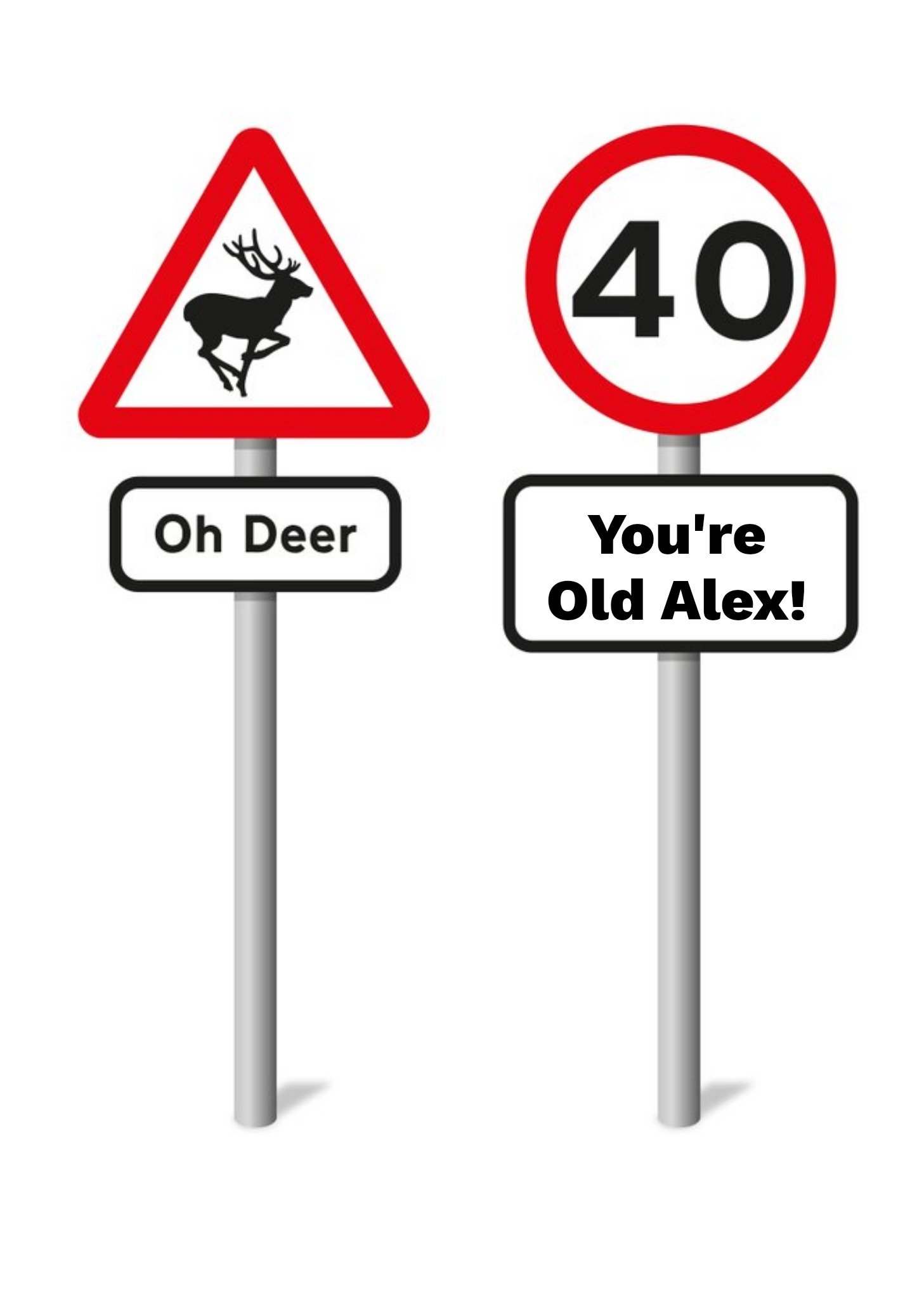 Moonpig Funny Oh Dear You Are Old Road Sign Card, Large